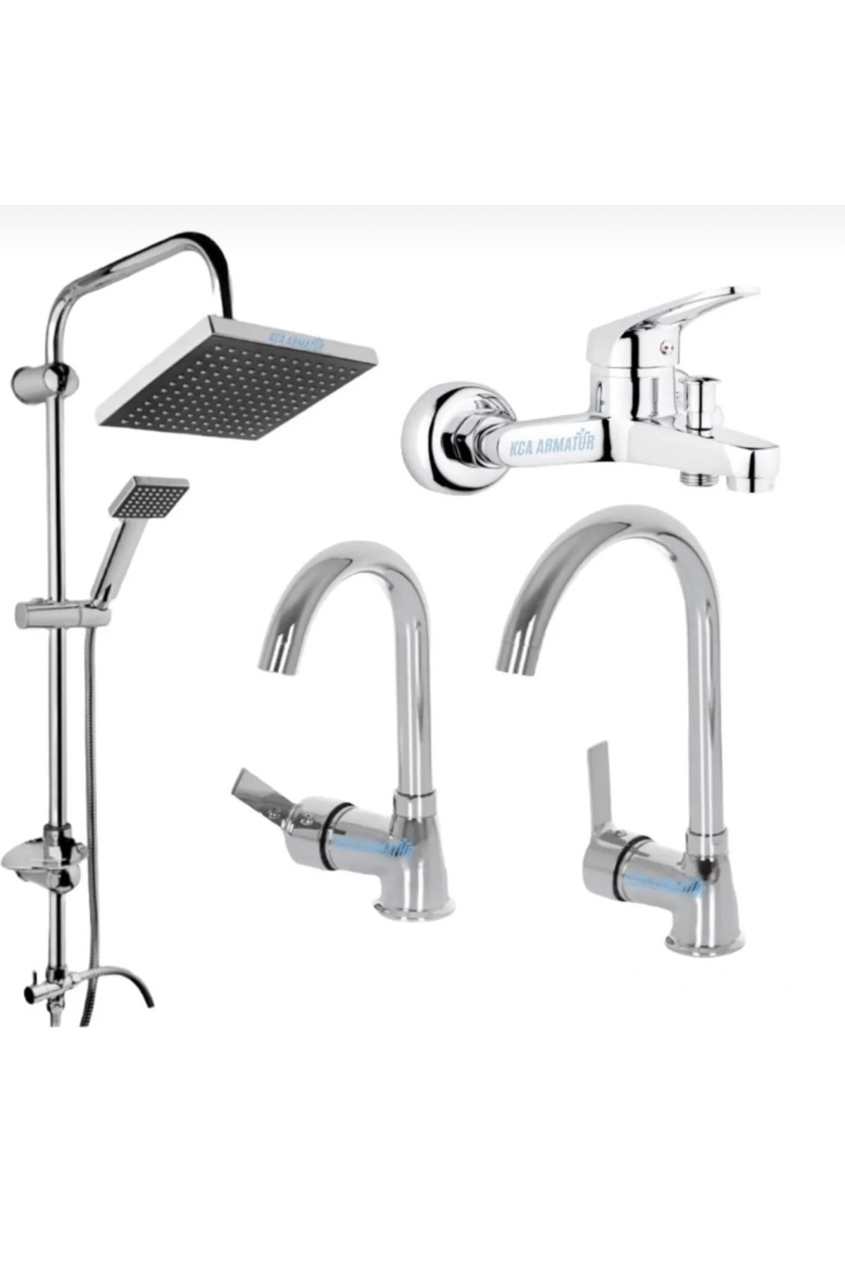 BDL ARMATÜR Kca Robot Duş Mutfak Lavabo Banyo Bataryası Musluğu Çeşmesi 4’lü Set Garantili Pirinç Malzeme