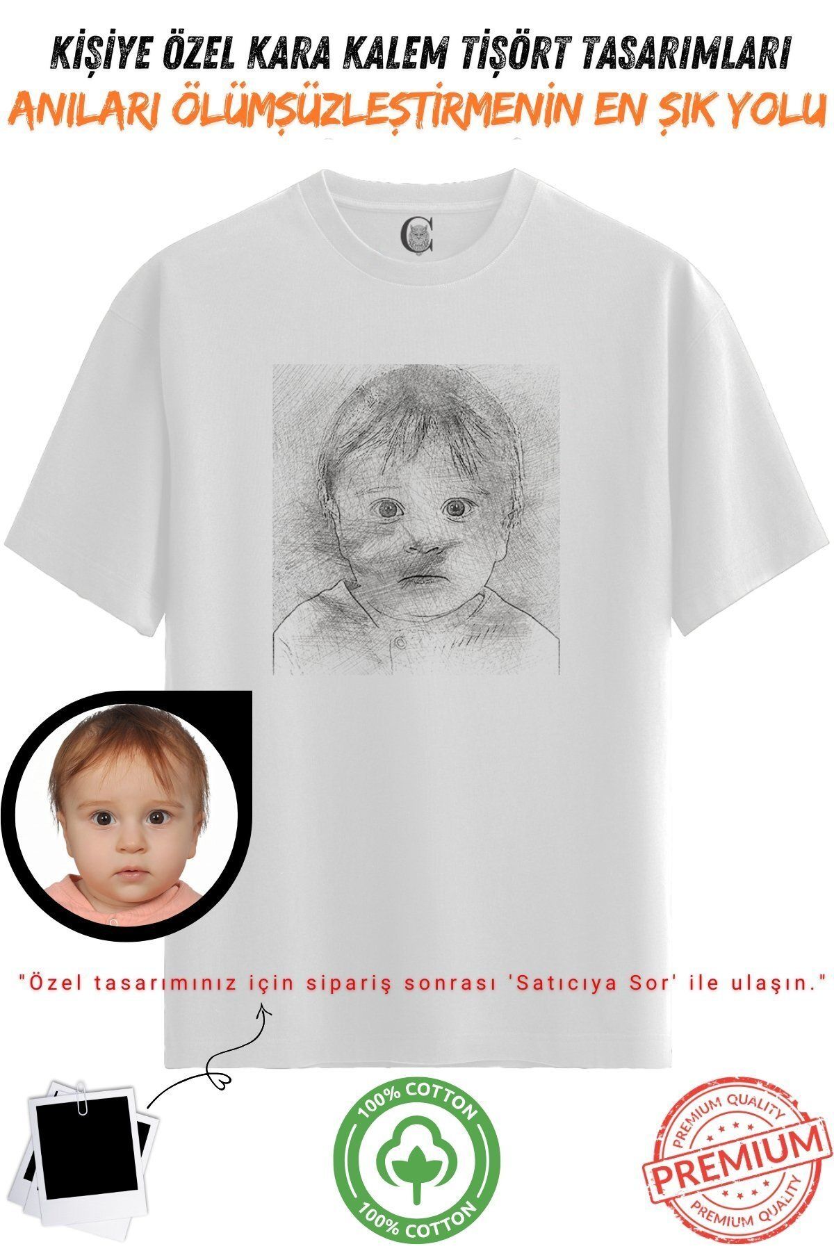 Color Luxe Kişiye Özel Karakalem Tişört | Fotoğraftan Baskı | Aile Evcil Hayvan Tasarım | %100 Pamuk Unisex v5