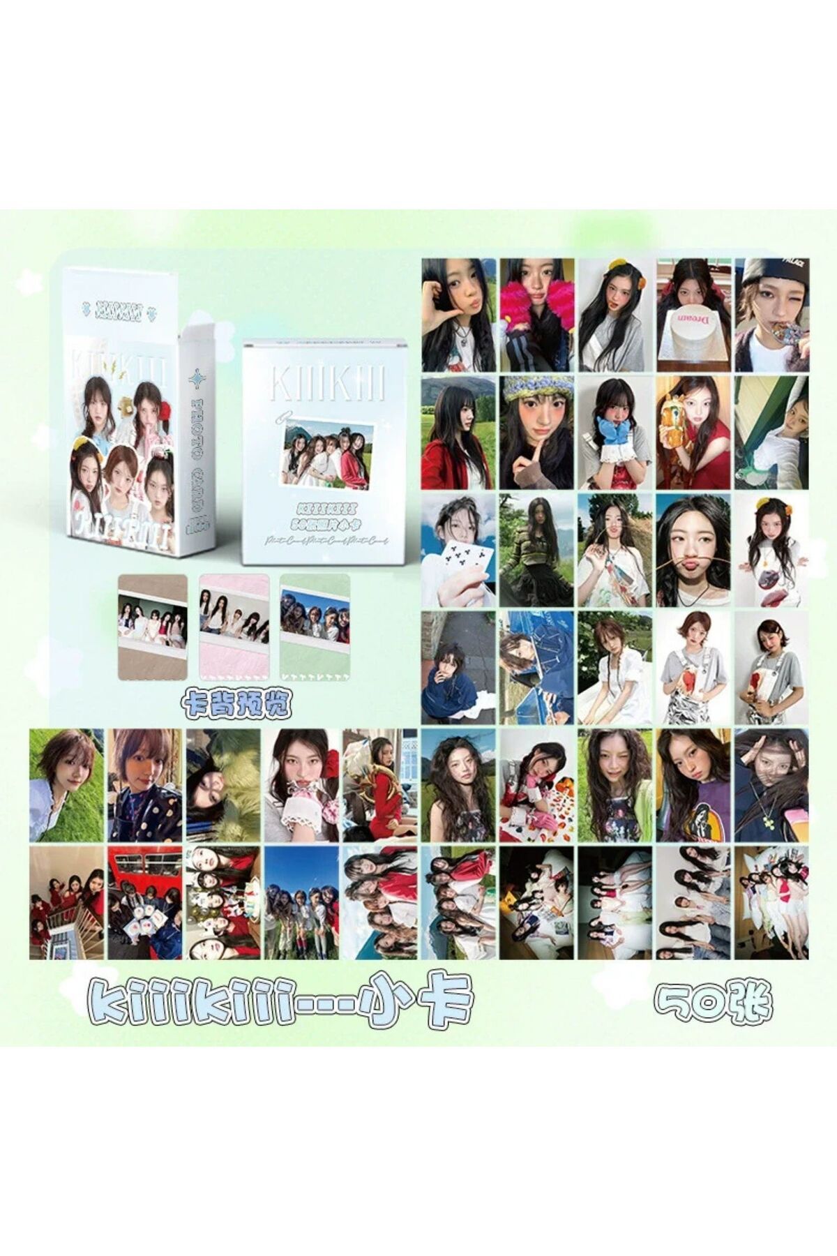 Kpop Dünyasi KIIKII Çift Yön Baskılı Hologramlı/Lomo Card Seti
