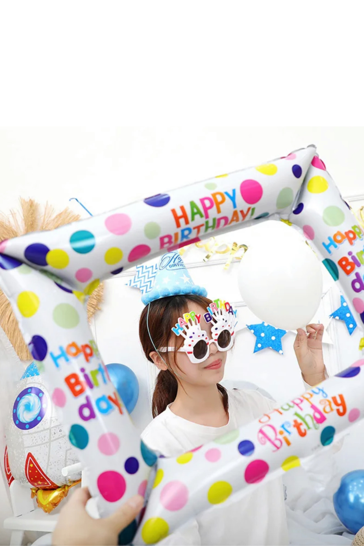 Parti Panya Büyük Boy Doğum Günü Folyo Balon Çerçeve