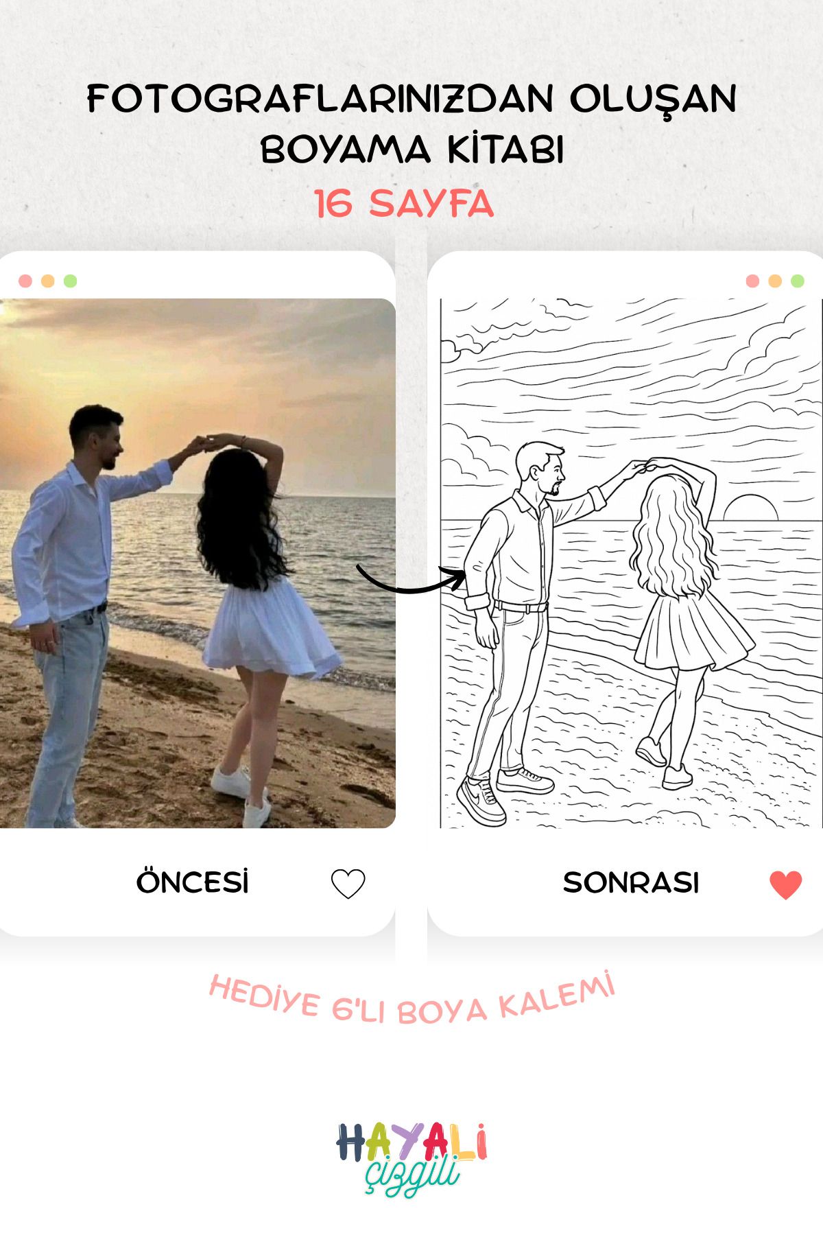Hayali Çizgili 16 Fotoğraf , Özel Tasarım Boyama Kitabı , Her Yaşa Özel , Çocuk Gelişimi , Doğum Günü ,