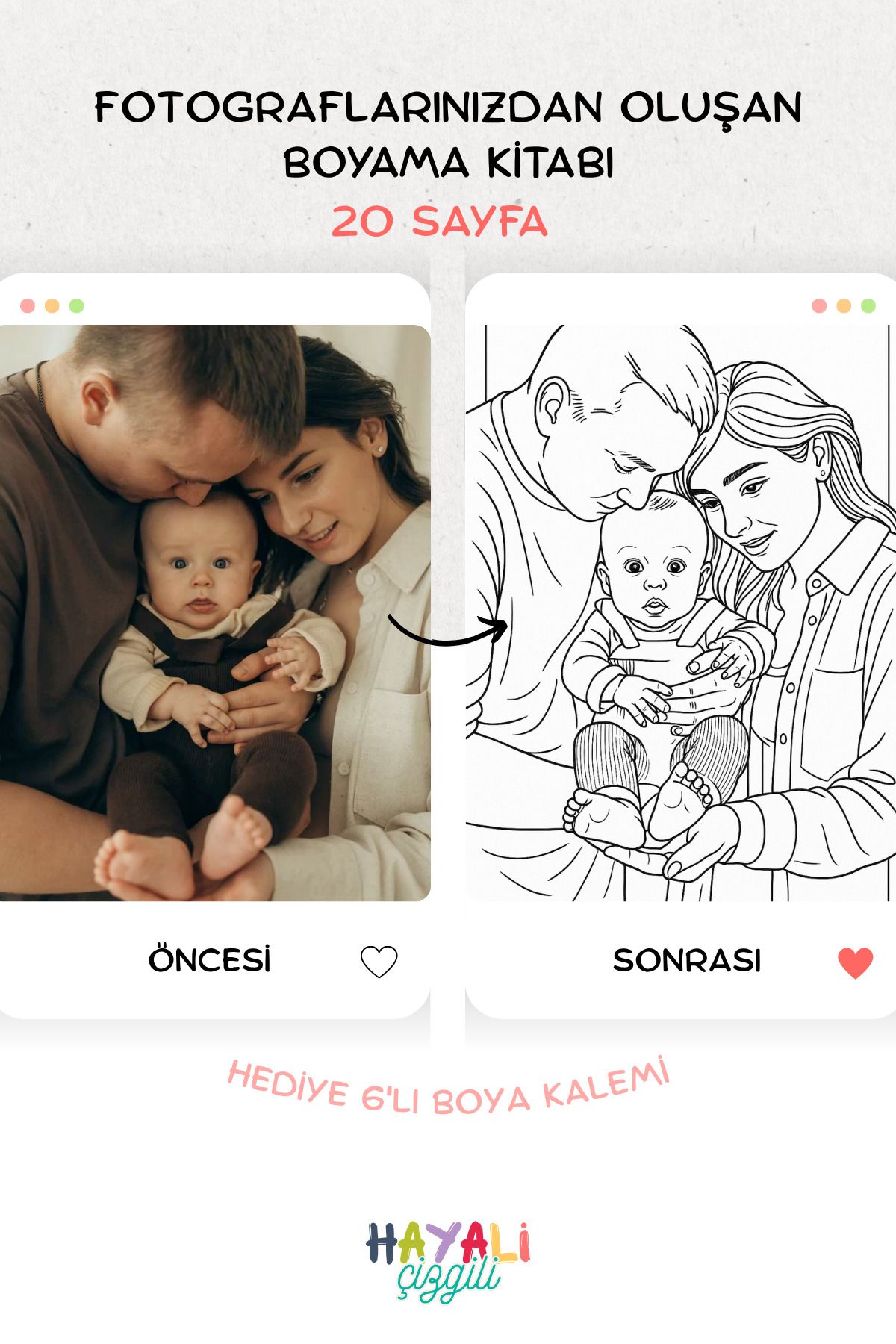Hayali Çizgili 20 Fotoğraf , Özel Tasarım Boyama Kitabı , Her Yaşa Özel , Çocuk Gelişimi , Doğum Günü , Hediye