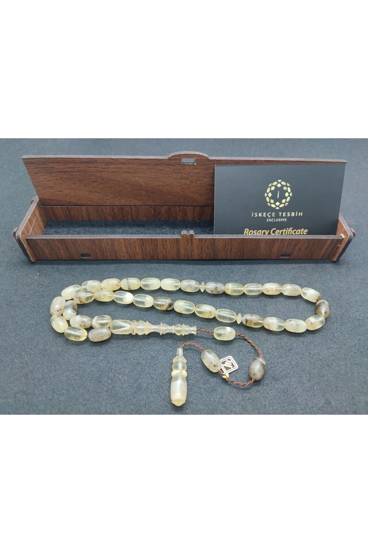 İskeçe Exclusive İskeçeli Cemil Usta Eseri 19.35 Gr. 0.6mm Şeffaf Delim Toprak Fosilli Mat Kaya Damla Sertifikalı6650