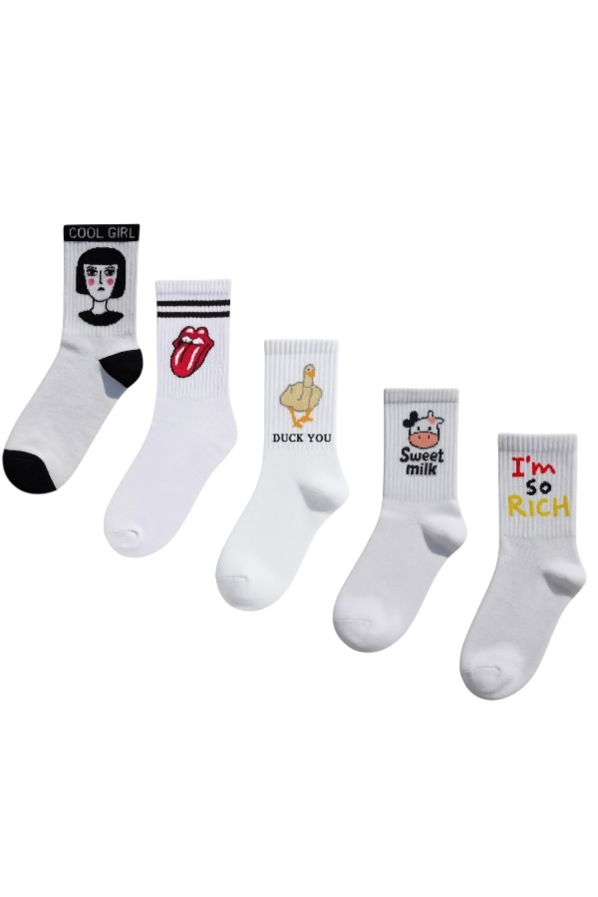 Goma Goma Socks 5li Çorap Seti Canlı Renkli Karakterli Eğlenceli Desenler