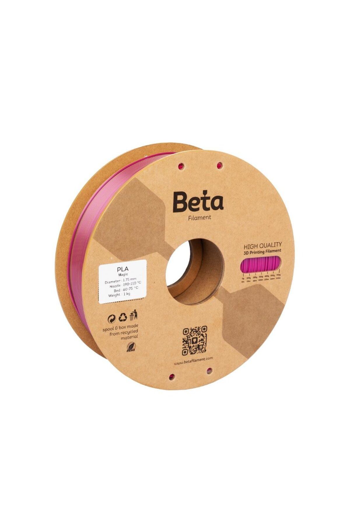 Beta Filament Beta PLA-Magic Silk Rose Red-Gold