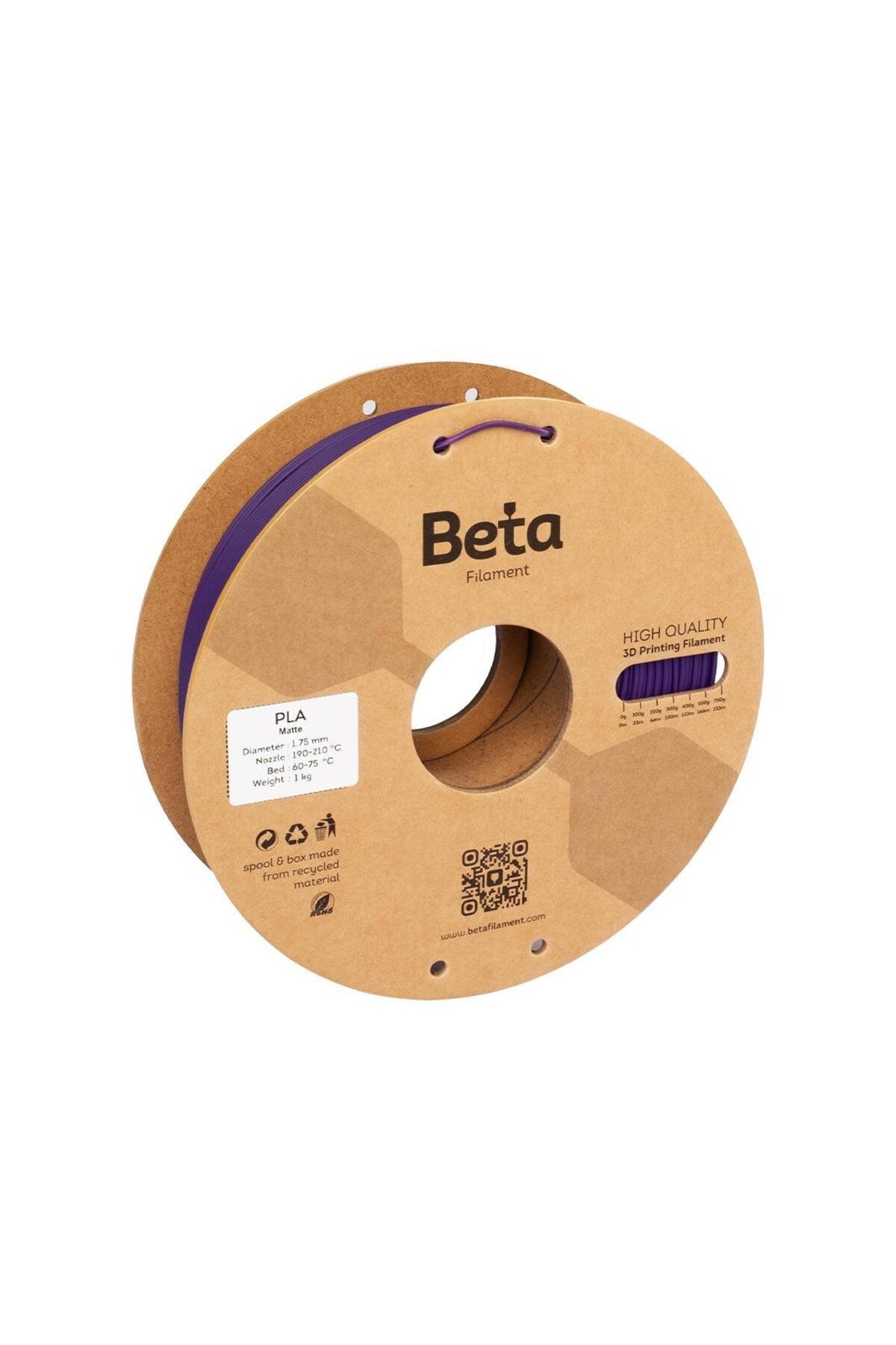 Beta Filament Beta PLA-Matte Filament Grape Purple