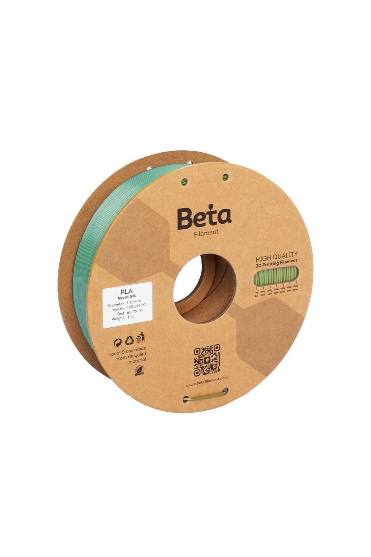 Beta Filament Beta PLA-Mystic Silk Filament Blue Green Gold