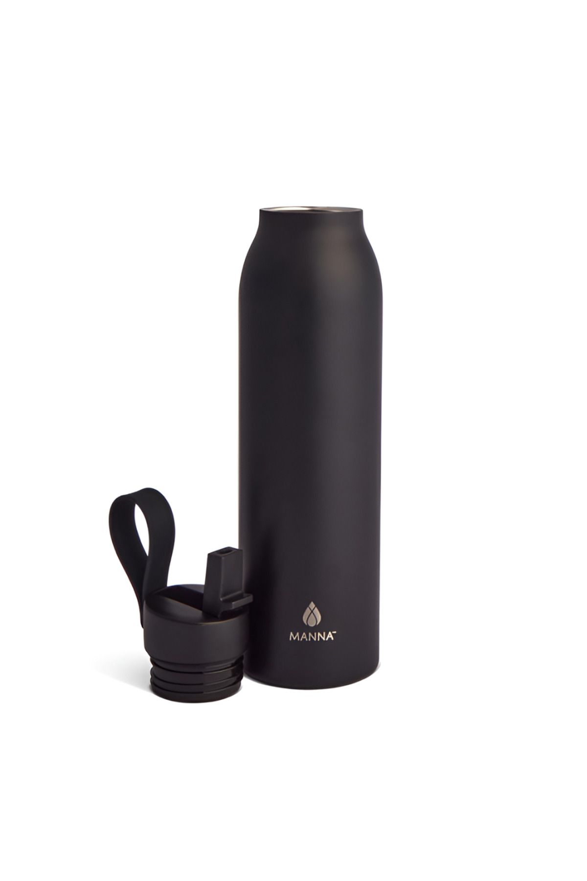 manna-Hydration Modern Flip Double Wall Insulated Stainless Steel Water Bottle Onyx Powder 20oz 2