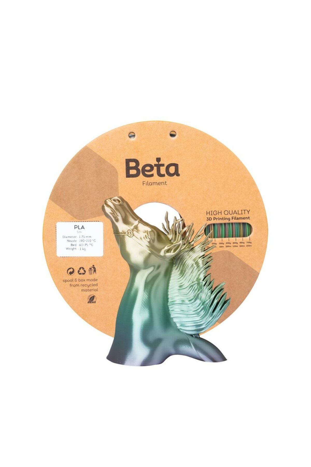 Beta Filament Beta PLA-Silk Filament Rainbow