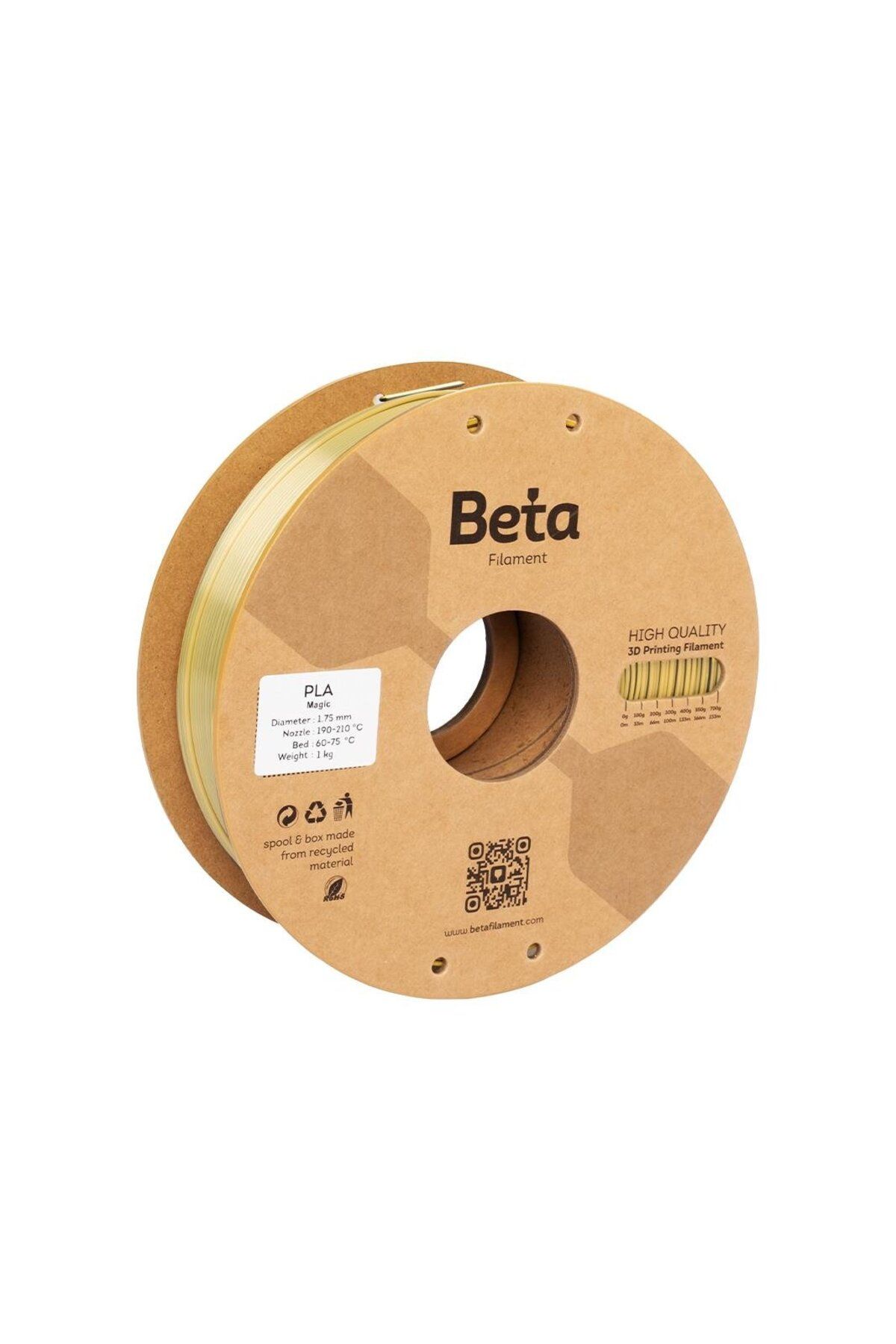 Beta Filament Beta PLA-Magic Silk Black-Yellow