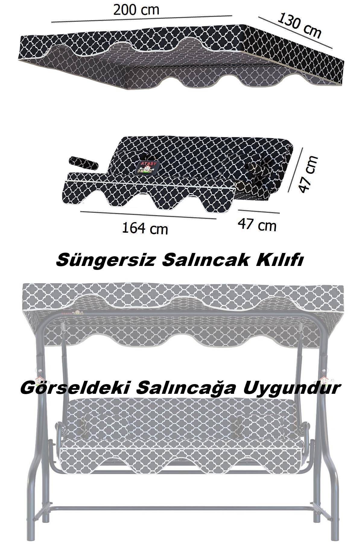 Yekta Home Karaburun 3 Kişilik Salıncak Minder Takımı . Yastık Tente Kolluk Minder Süngersiz Set