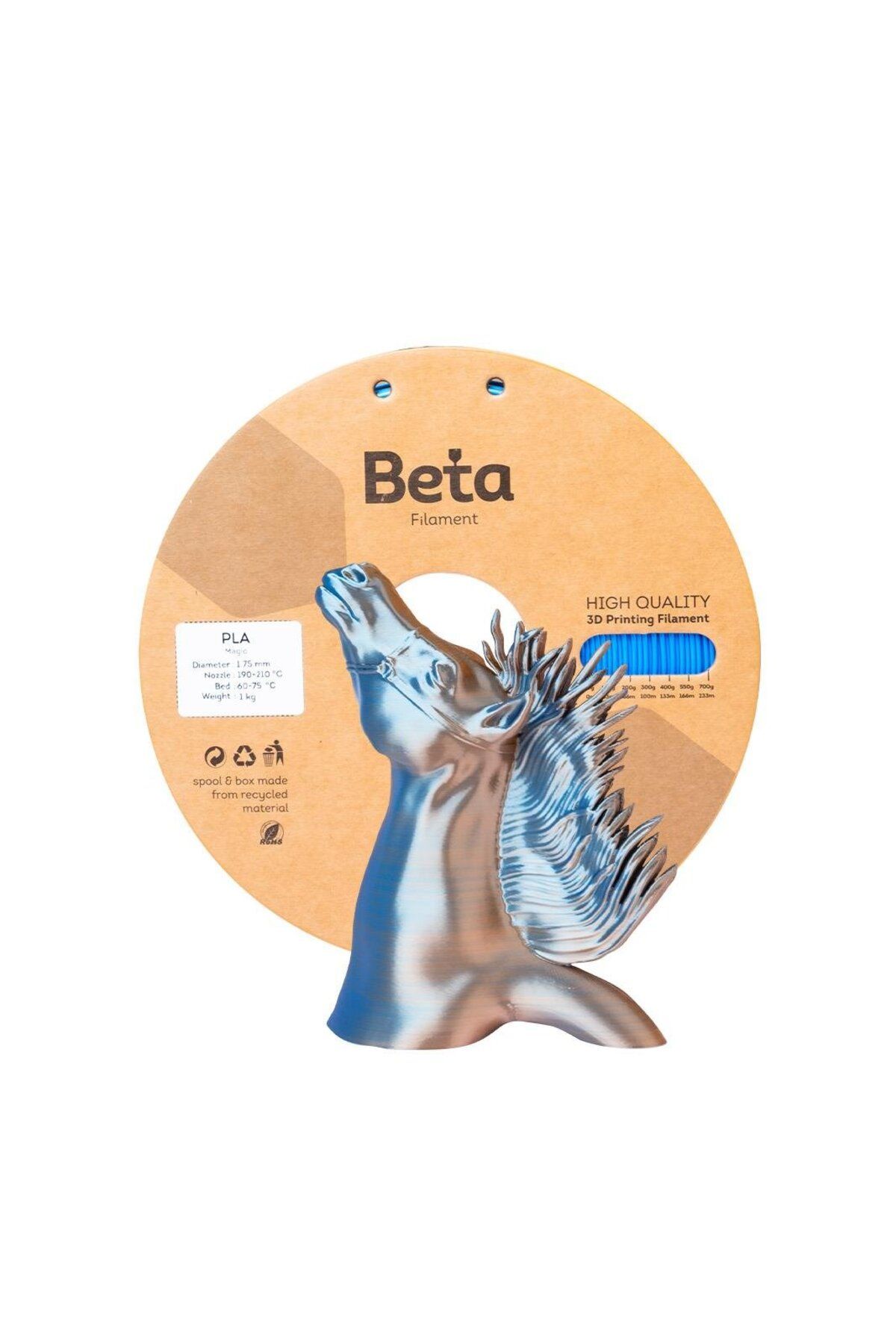 Beta Filament Beta PLA-Magic Silk Filament Blue Orange