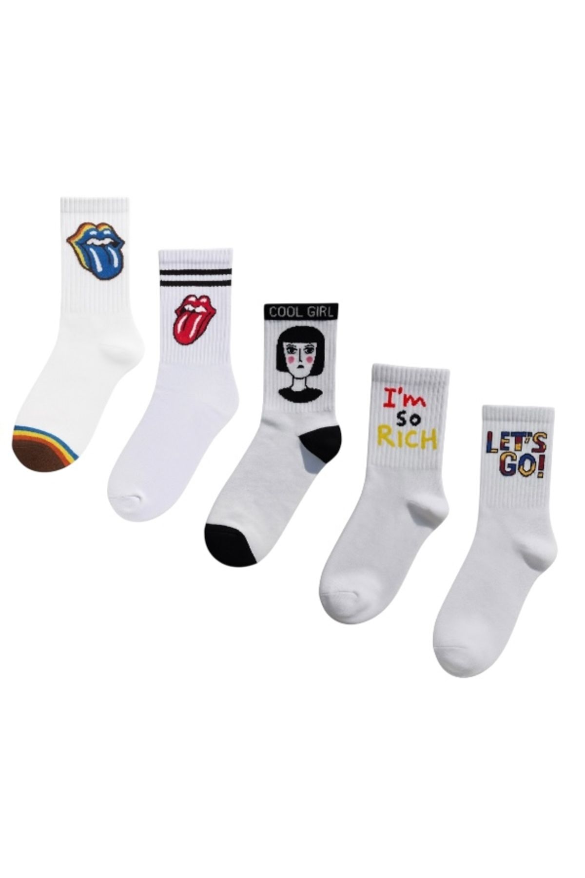 Goma Goma Socks 5li Desenli Çorap Seti Renkli Görünüm Figürlü Konsept Çoraplar
