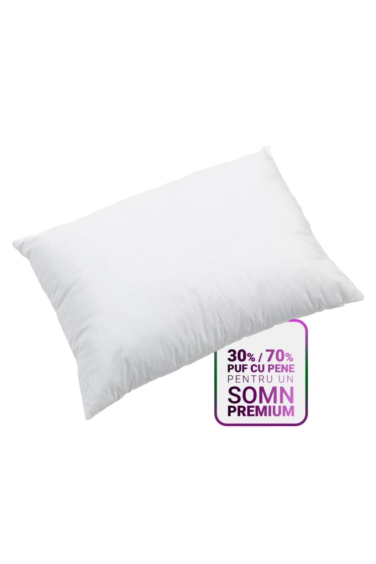 happynest-HappyNest Ferma Pillow, 50x70 cm, with 30% goose down, White, Classic 5