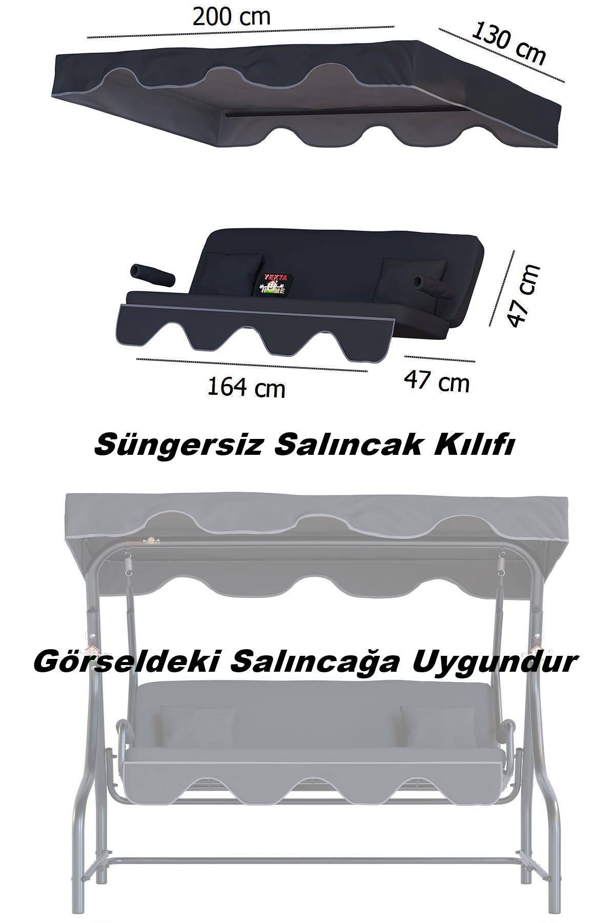 Yekta Home Antalya 3 kişilik Salıncak Minder Takımı . Yastık Tente Kolluk Minder Süngersiz Set
