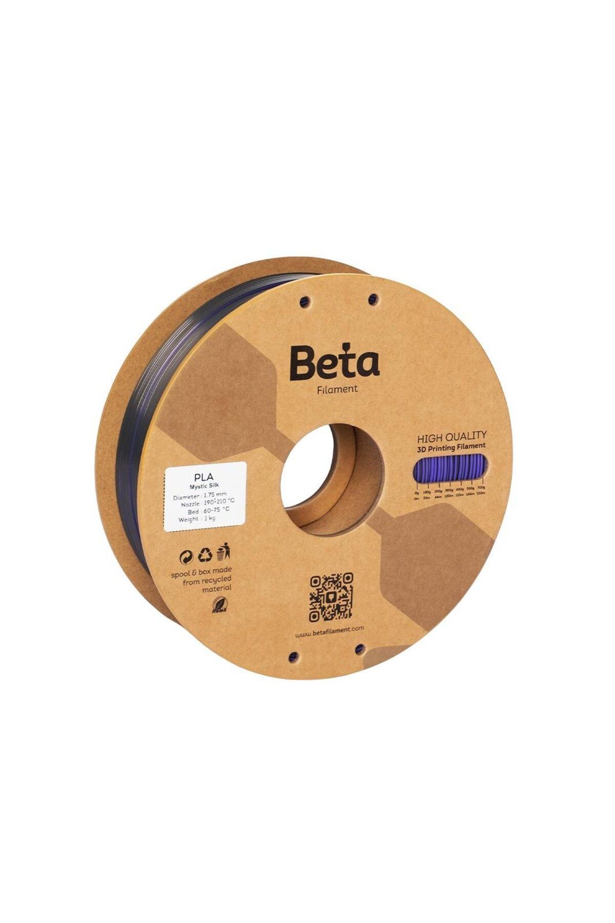 Beta Filament Beta PLA-Mystic Silk Filament Blue Purple Black