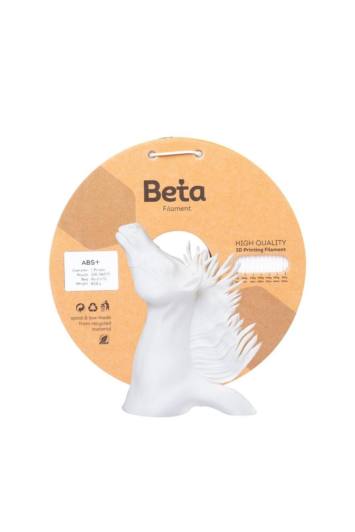 Beta Filament Beta ABS+ Filament White