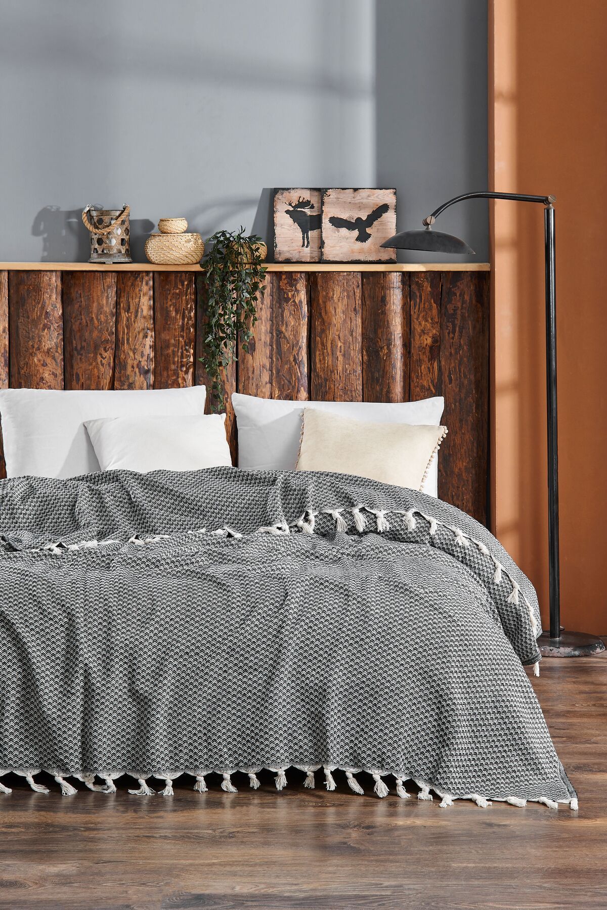 Rebeka Home Collection Yelda Antrasit 200x230 Çift Kişilik Pike
