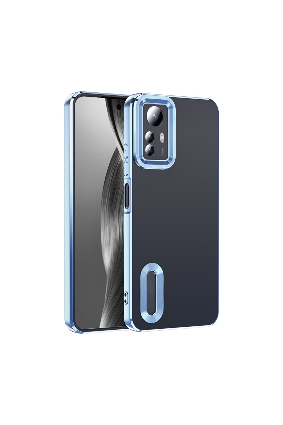 Ummeslem Xiaomi Redmi Note 12S Cep Telefonu için Uyumlu Kılıf Kapak Logo Gösteren Omega Kapak