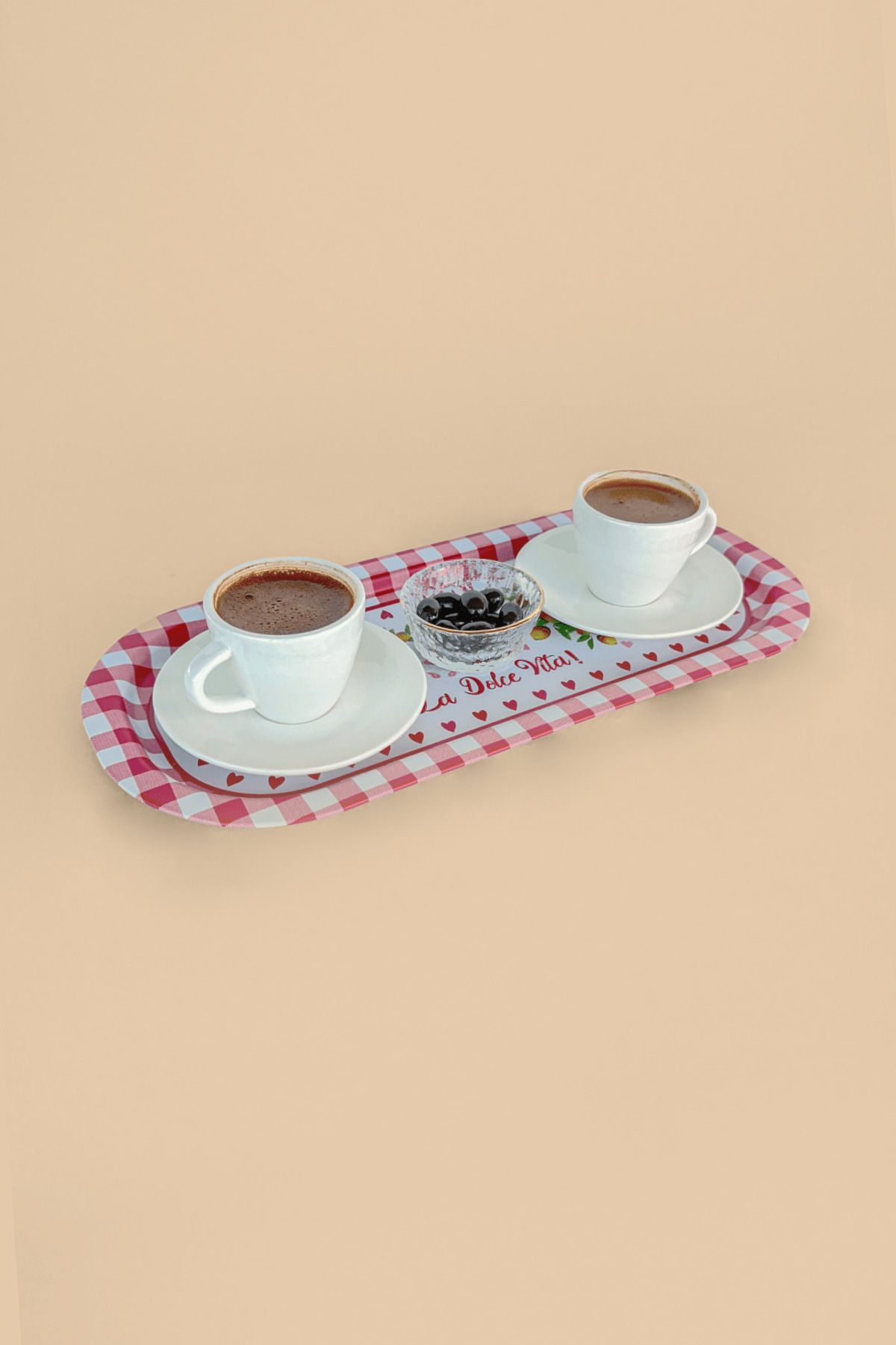 Sarkap Home 2'li Oval Sunumluk Dolce Vita Tepsi - Kırmızı