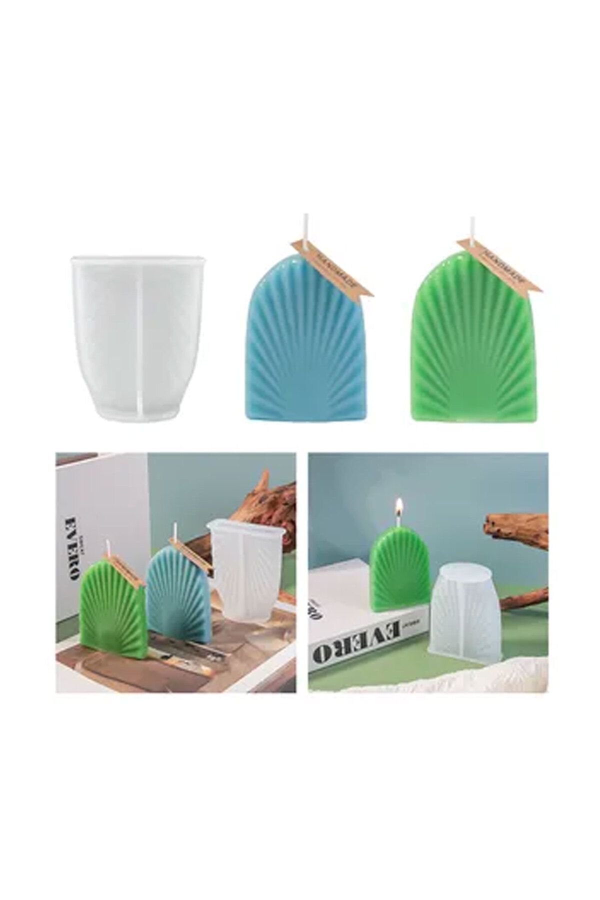 TT Tahtakale Toptancıları Epoksi Silikon Taş Tozu Düz Yaprak Mum Kalıbı 9.2X7.6 CM