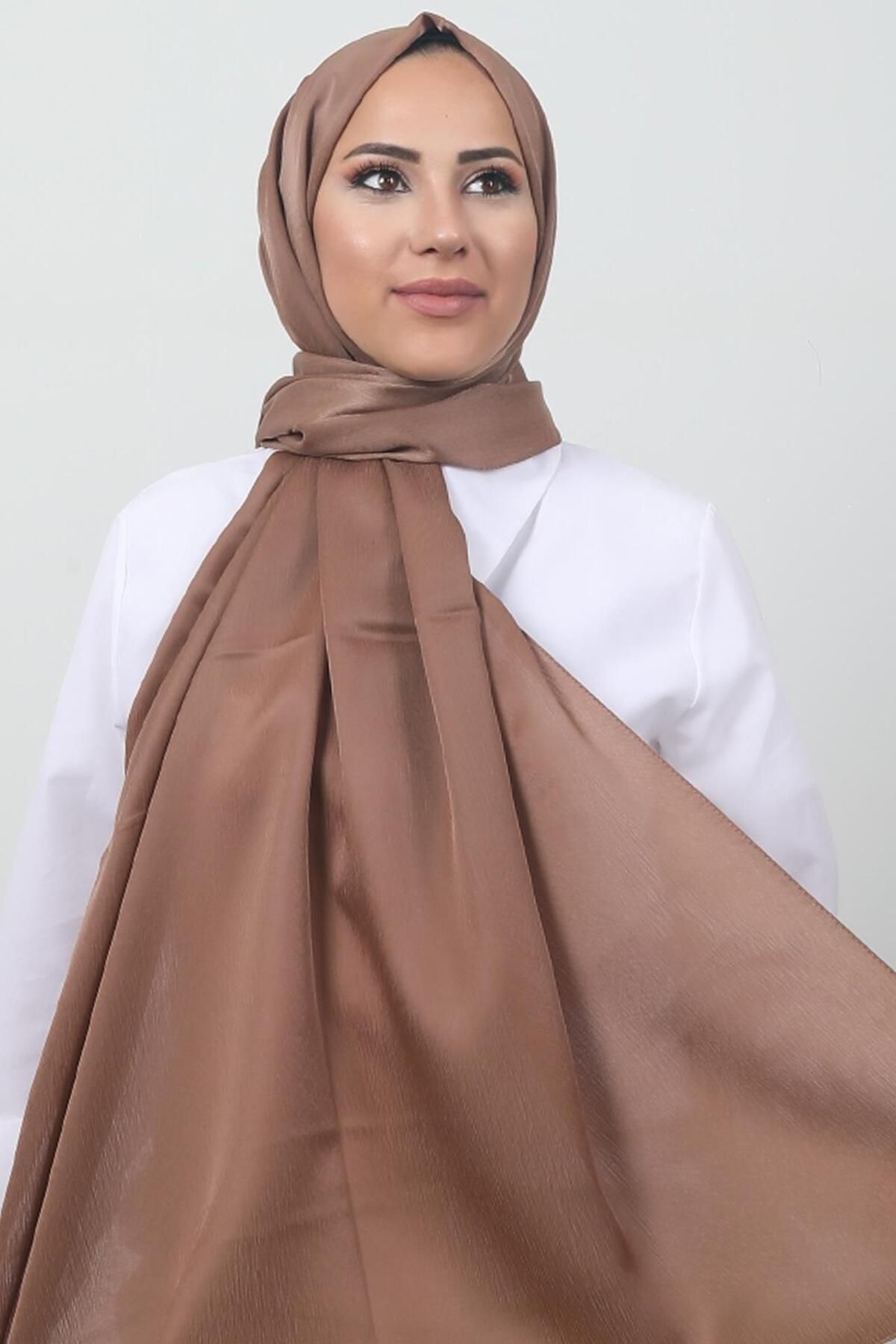 giz astore İnci Saten Şal Kahve