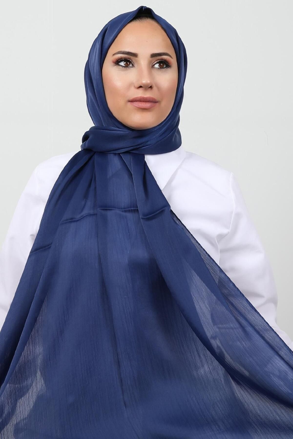 giz astore İnci Saten Şal Lacivert