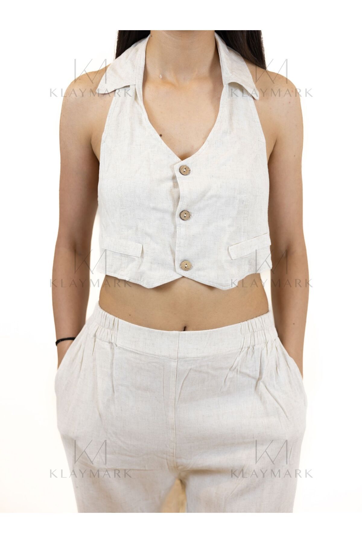 KLAYMARK Lady Keten Crop Yelek