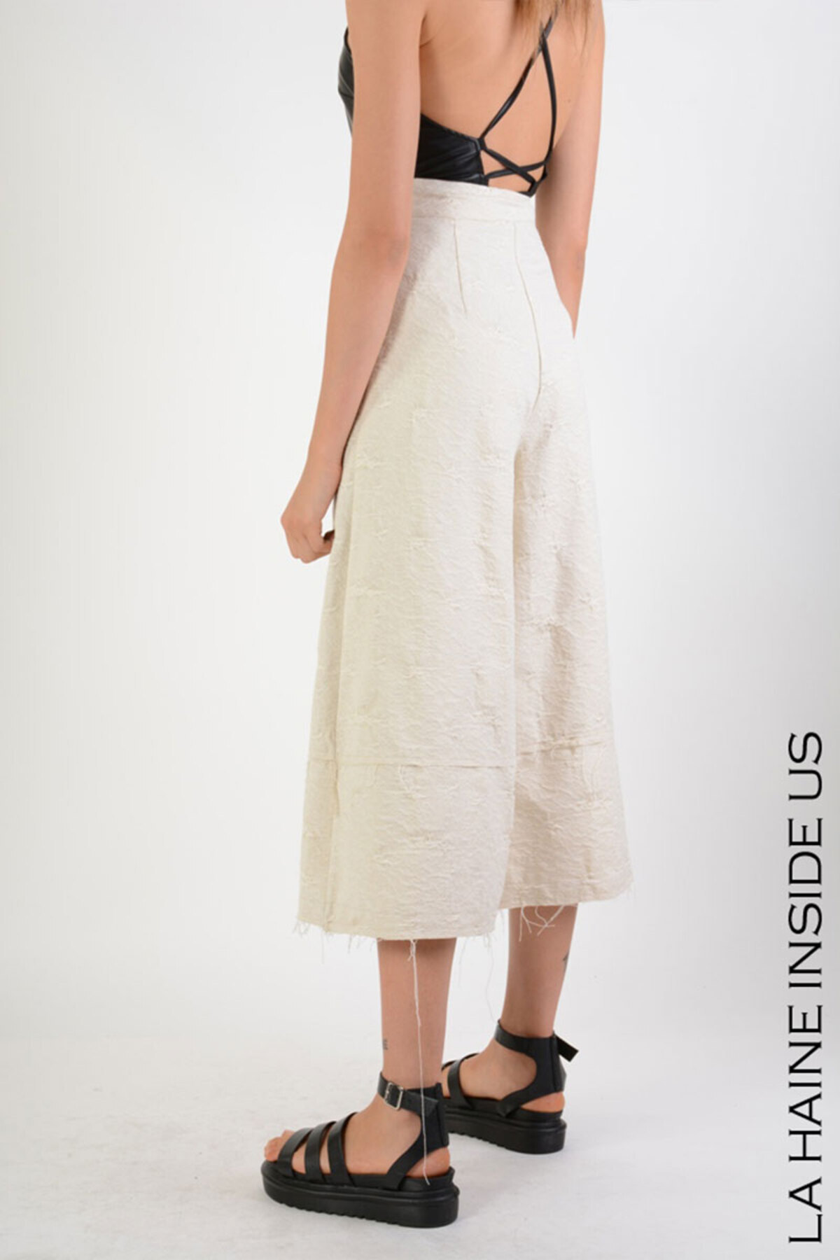 La Haine Inside Us-HIGH WAIST PANTS - LA HAINE INSIDE US - BEIGE, M 3