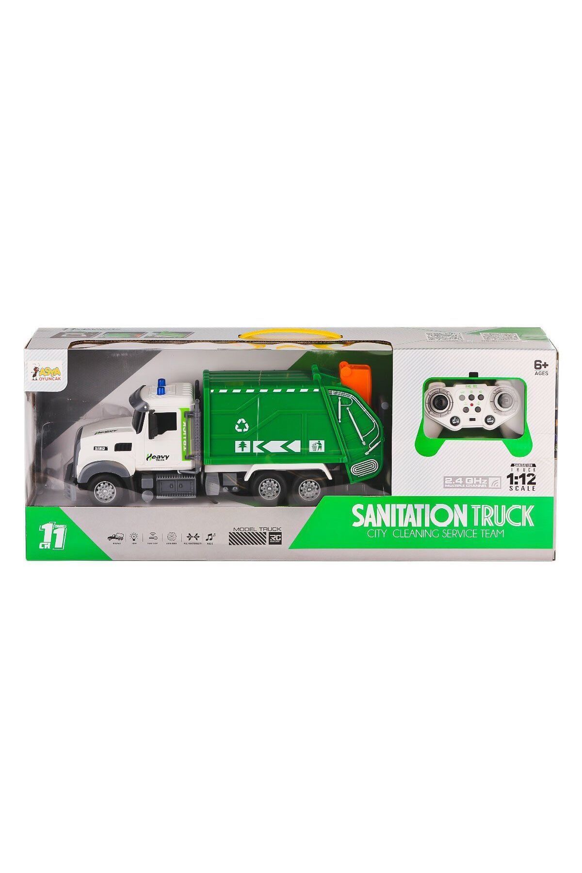 swilex A8196-QH9003-1-2 Kumandalı Sesli ve Işıklı Çöp Kamyonu 1:12
