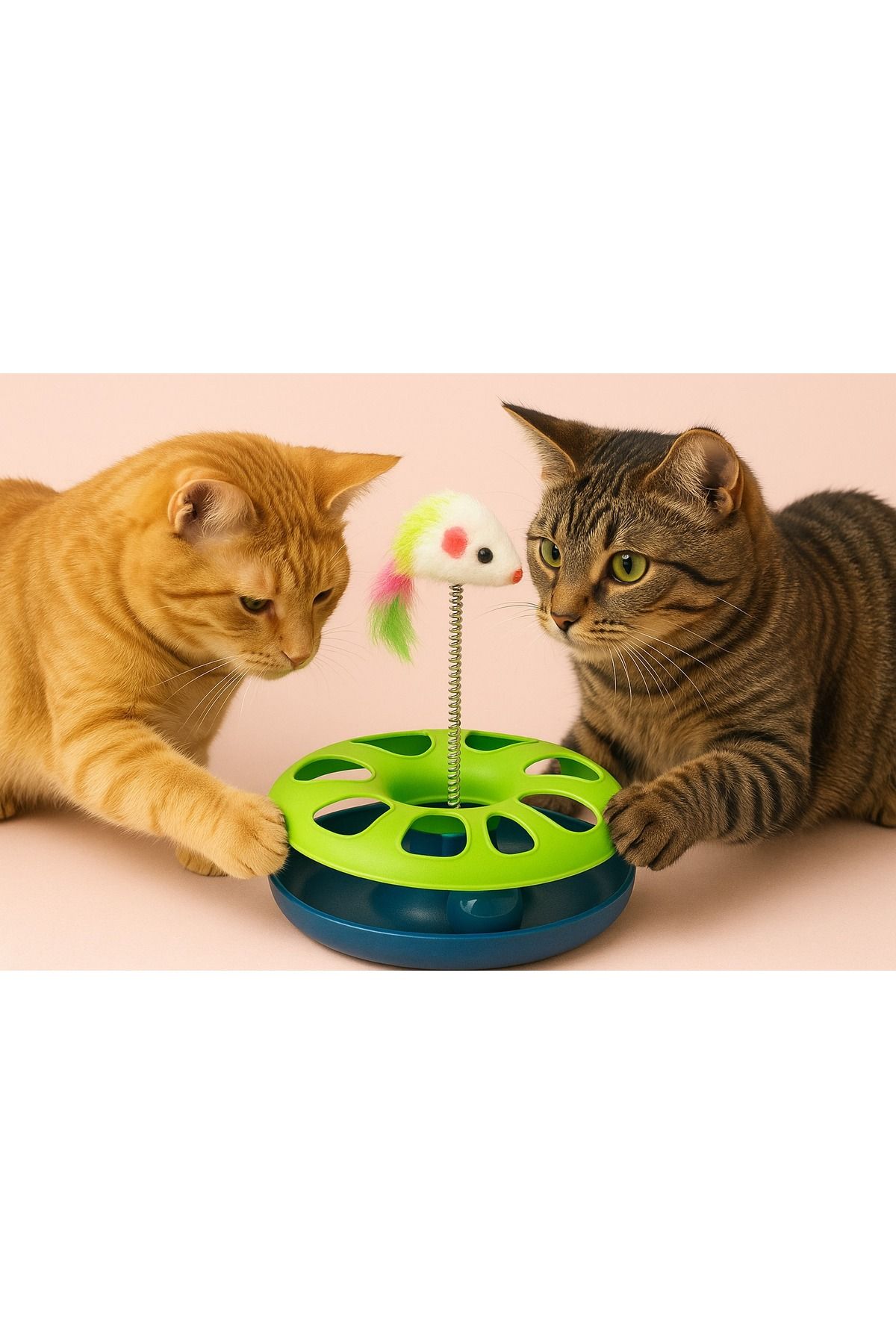 Miyamiss Peluş Fareli Daire Kedi Oyuncağı | Dayanıklı ve Eğlenceli