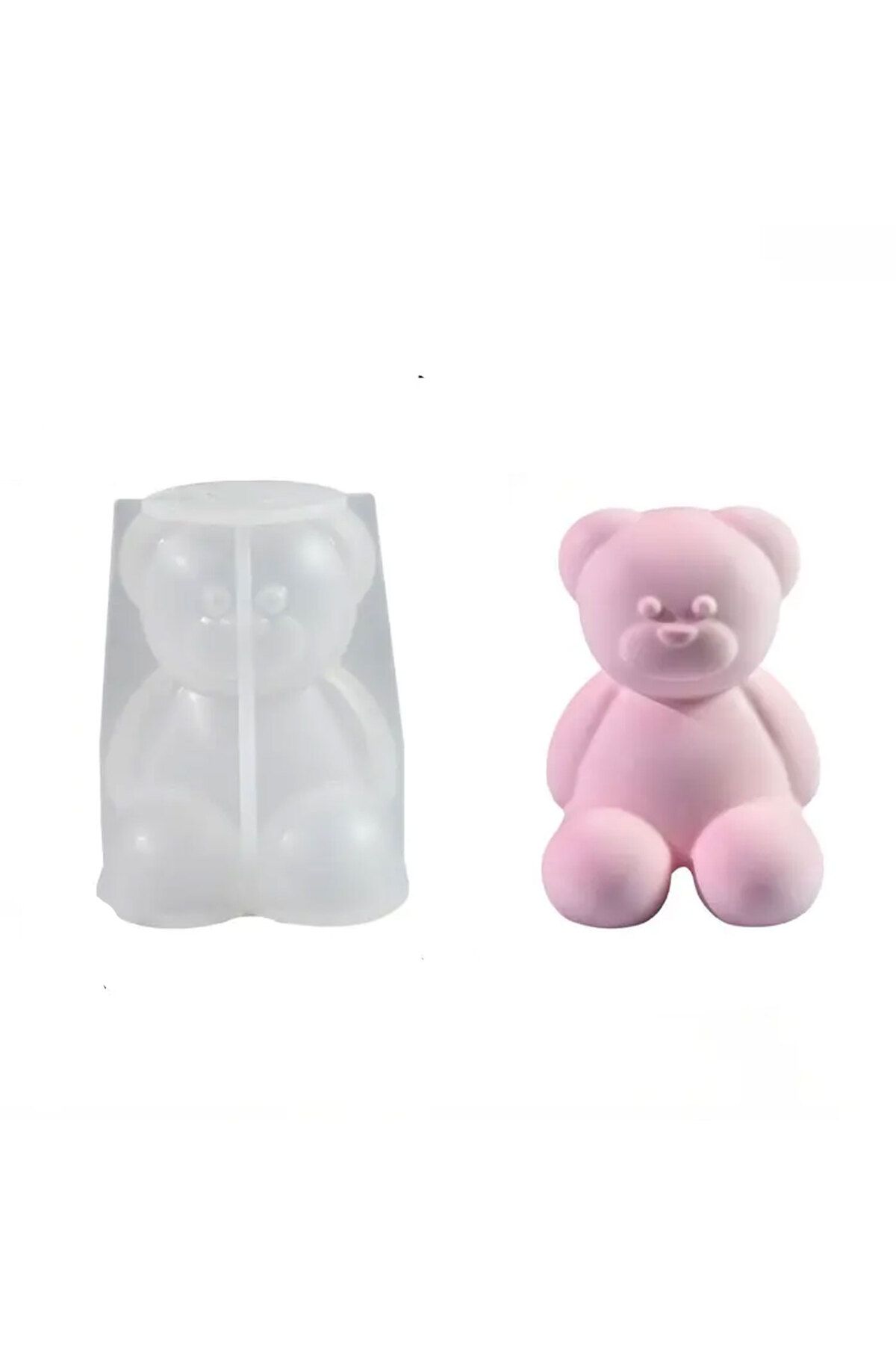 TT Tahtakale Toptancıları Epoksi Silikon Taş Tozu Beton Mum Kalıbı Büyük Boy Sevimli Ayıcık Kalıbı 7.8x7x6.7 CM