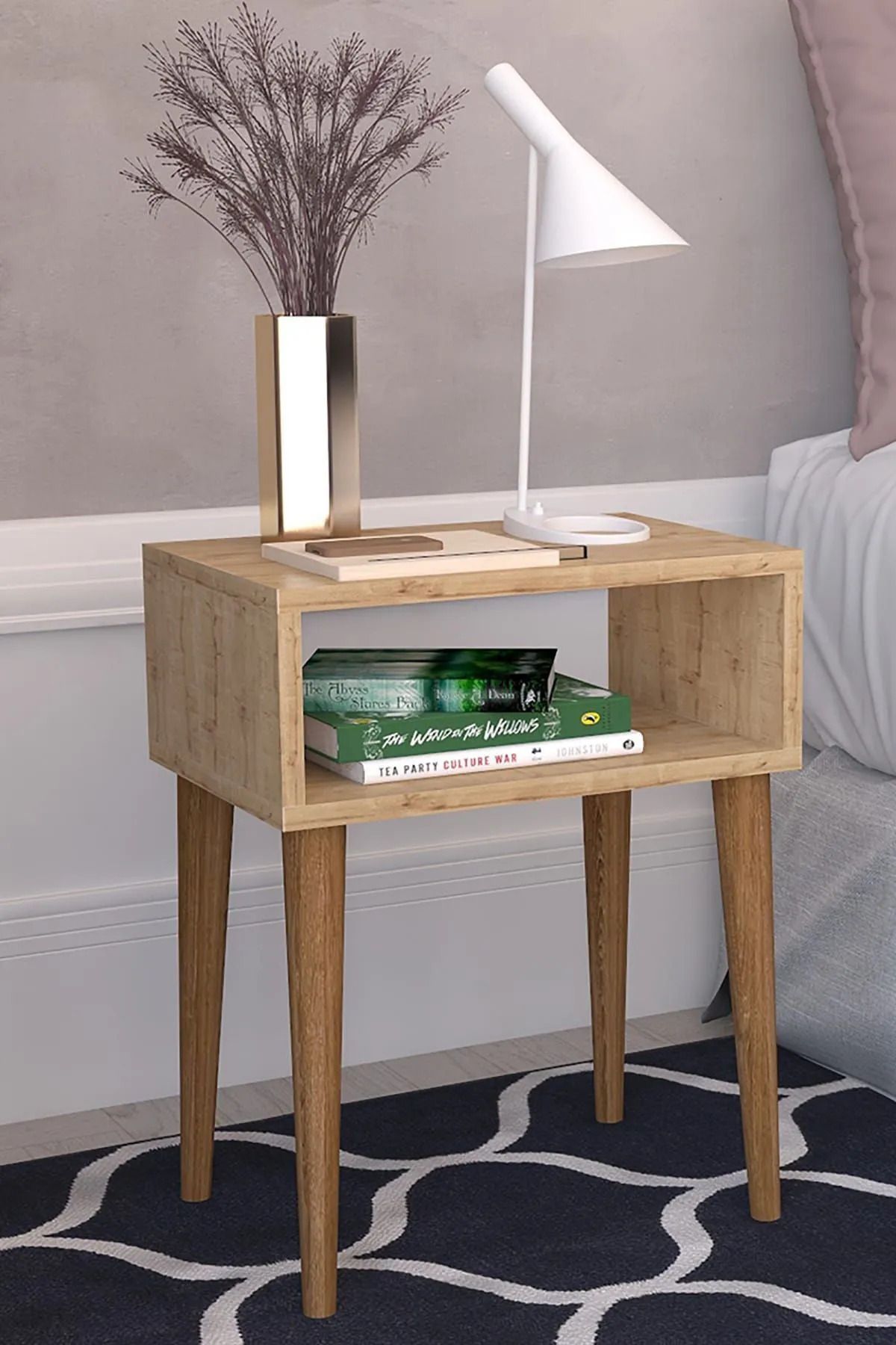 Remaks Neptün Retro Komodin Başucu Sehpa Çok Amaçlı Zigon Orta Sehpa Meşe