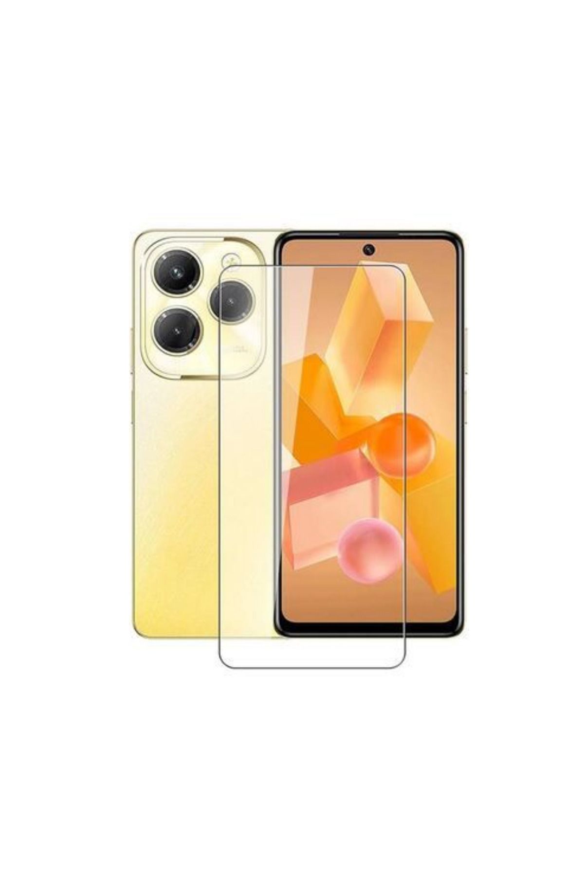 Nettech İnfinix Hot 40 Uyumlu Kılıf Dostu Cam Ekran Koruyucu (Şeffaf