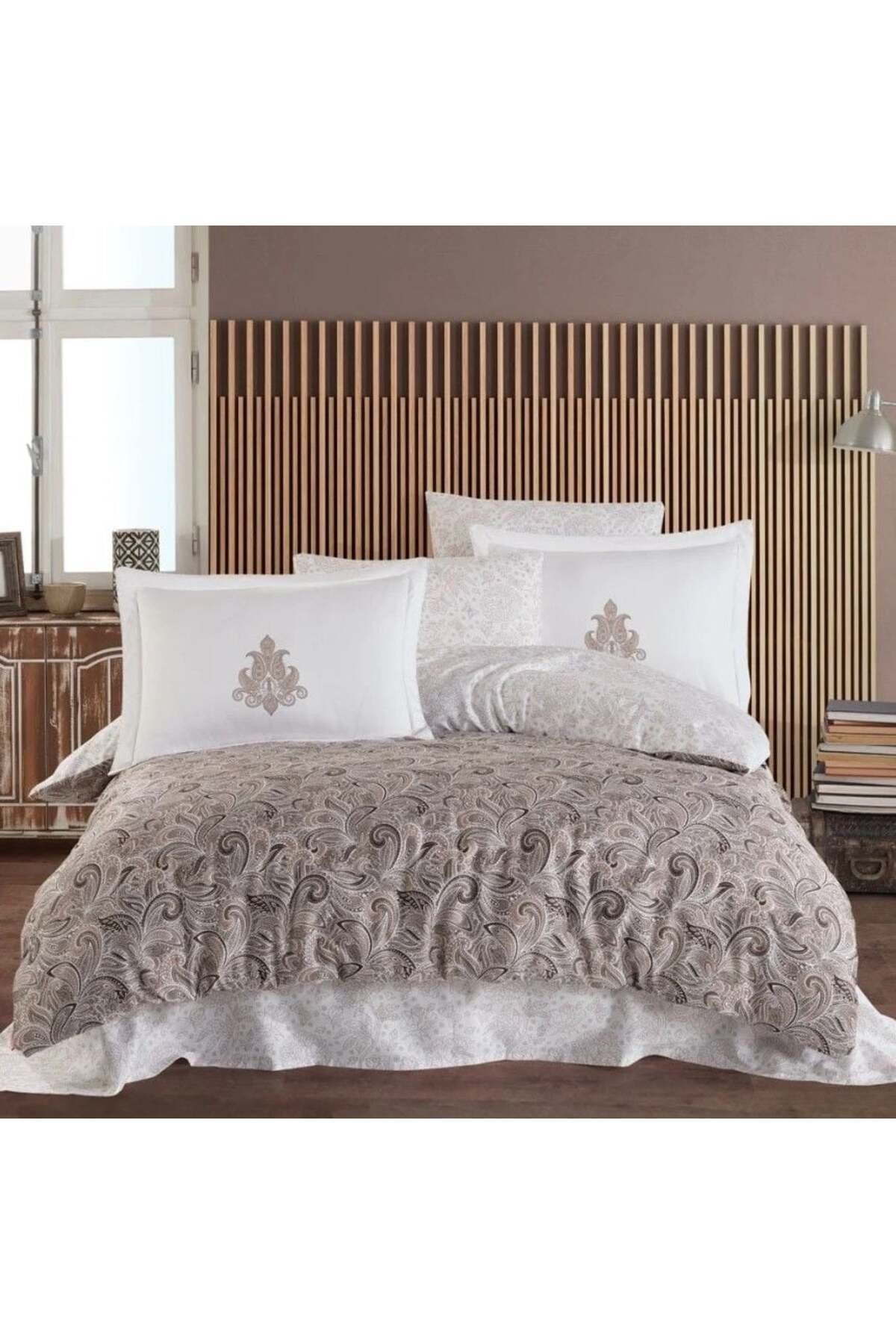 swilex Hoby Çift Kişilik Saten Nevresim Mirabel Kahve