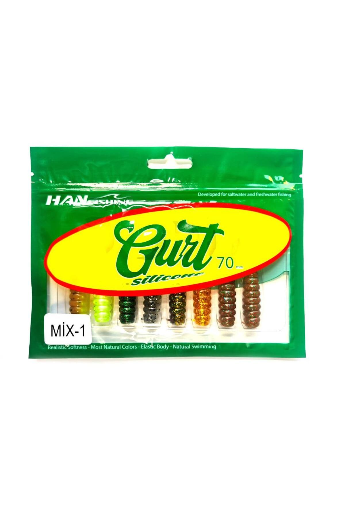 Hanfish Gurt 7cm Silikon Yem - MİX 1 (7 Renk)