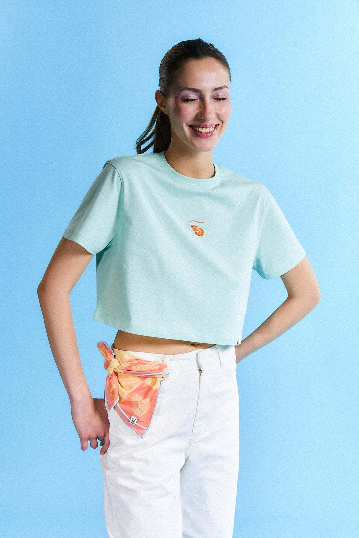 WWF Market Shrimp Lightweight Crop T-Shirt - Mint