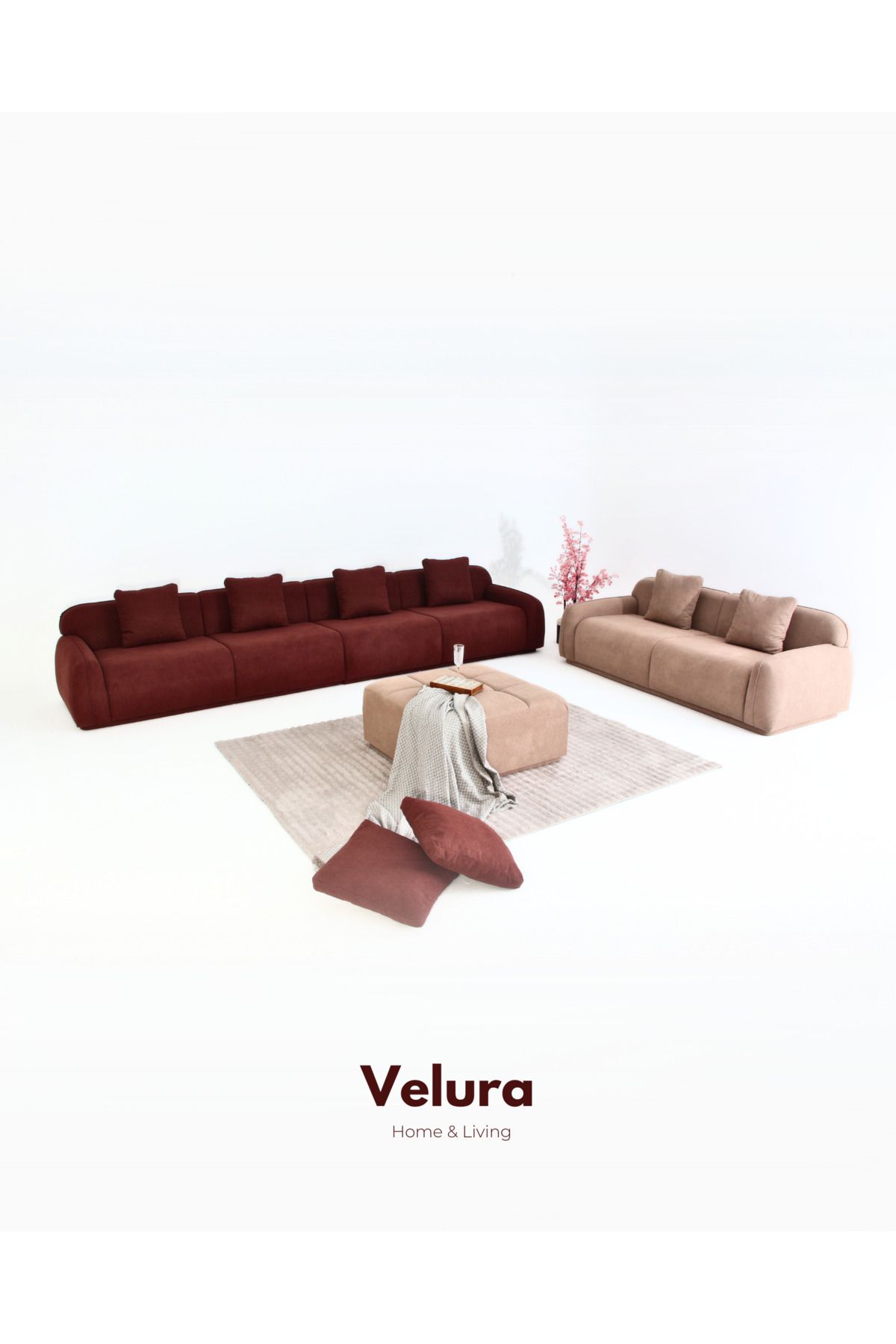Velura Home & Living Carlo Kanepe & Üçlü Koltuk (3'lü)