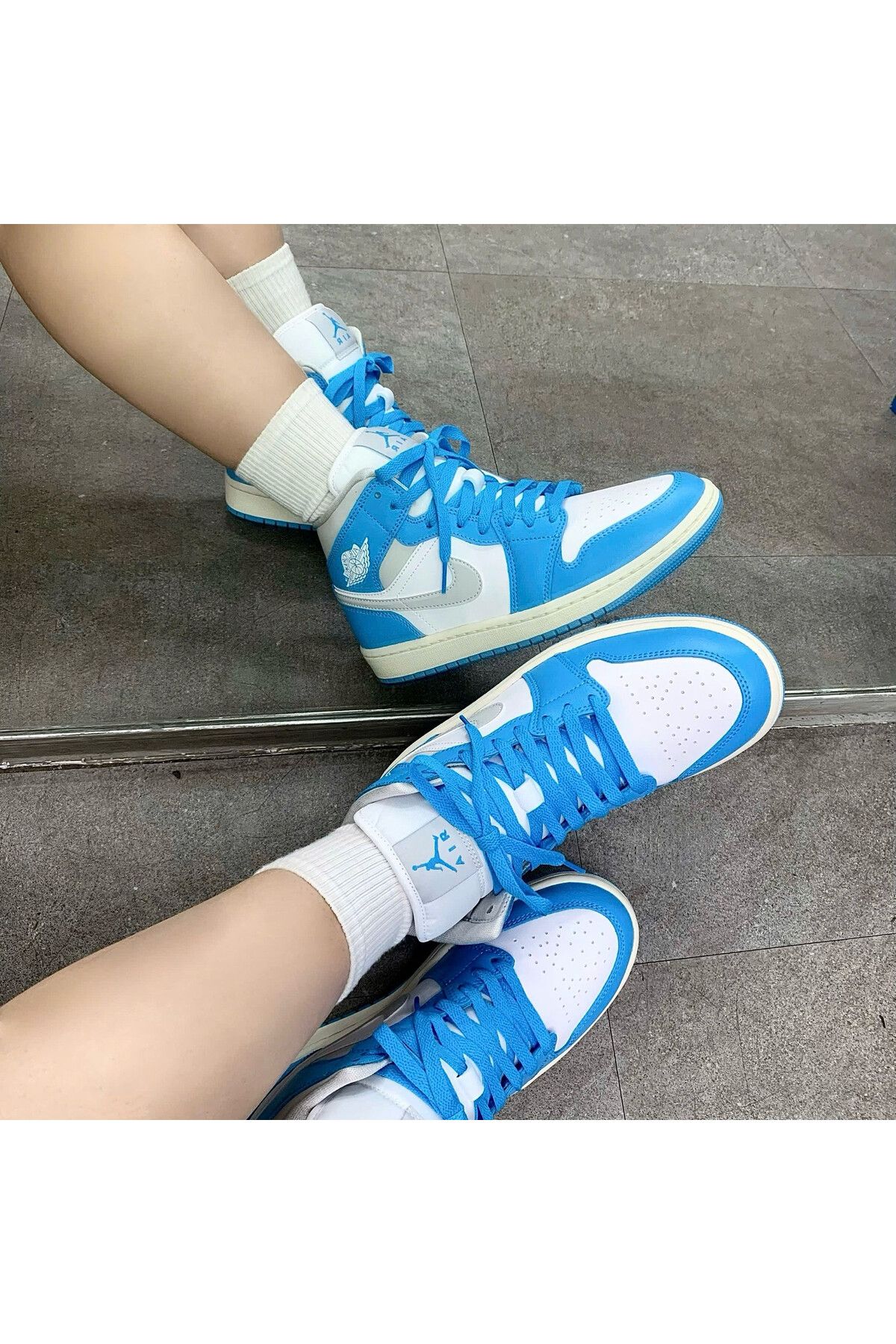 Nike Air Jordan 1 Mid Mavi Sneaker Sportie