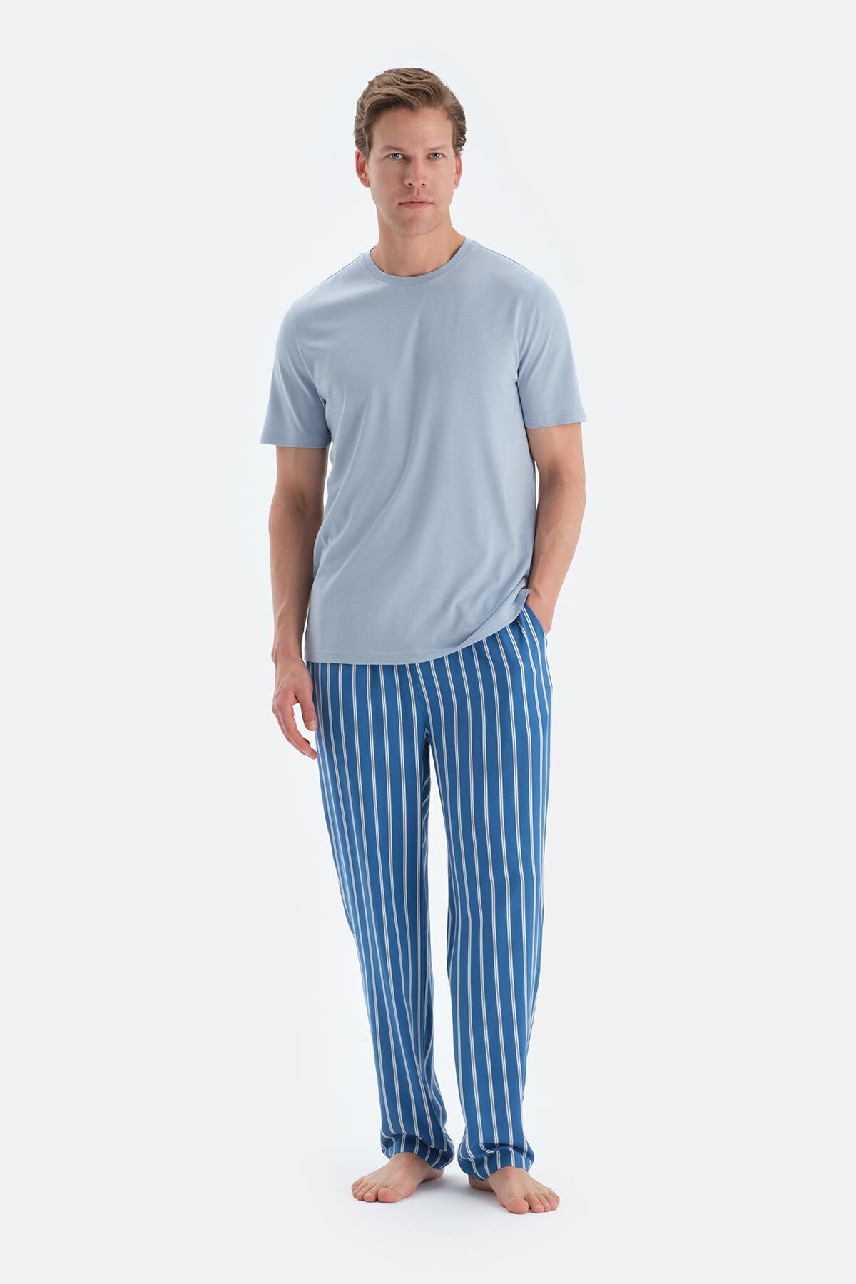 Dagi Açık Mavi Kısa Kollu Tişört Pantolon Pijama Takımı