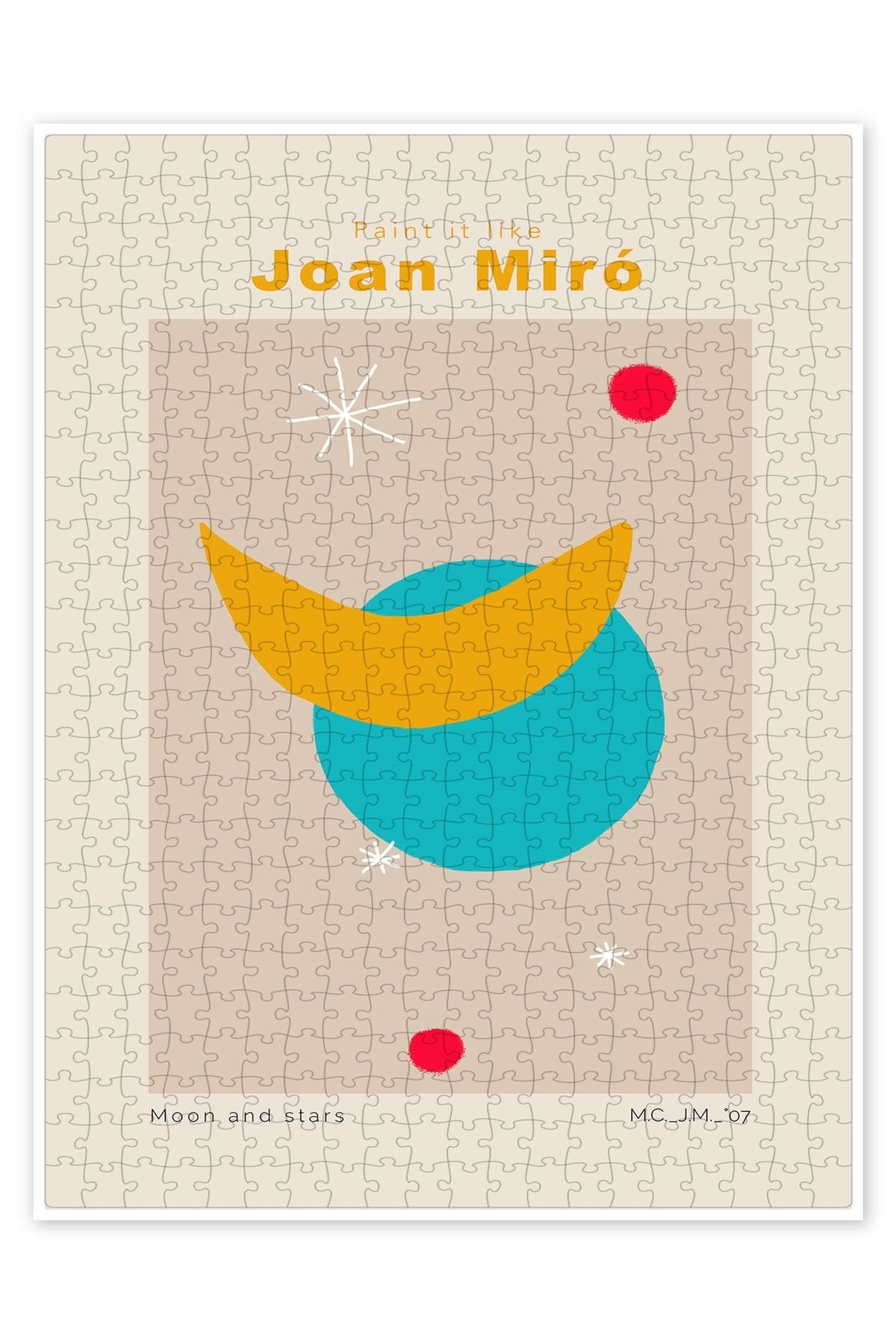 Jeronkarji Joan Miró - Ay ve yıldızlar 500 Parça Puzzle Yapboz Bohem Soyut Sanat Temalı
