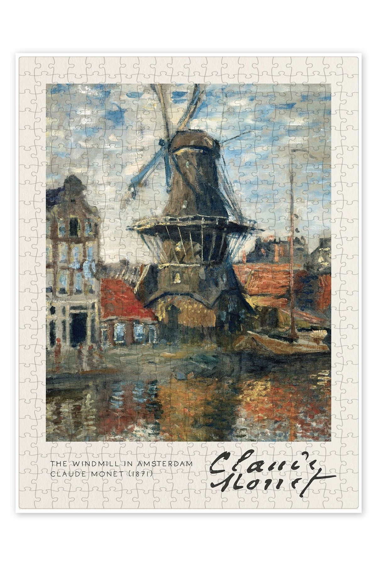 Jeronkarji Amsterdam'daki Değirmen 500 Parça Puzzle Yapboz Şehir Manzara Temalı Hobilik