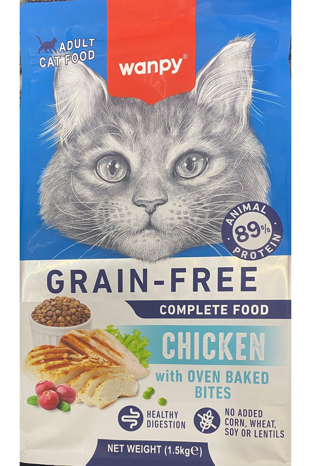 Wanpy Tahılsız Süper Premium %89 Hayvansal Protein İçerikli Tavuklu 1.5 Kg Kedi Maması