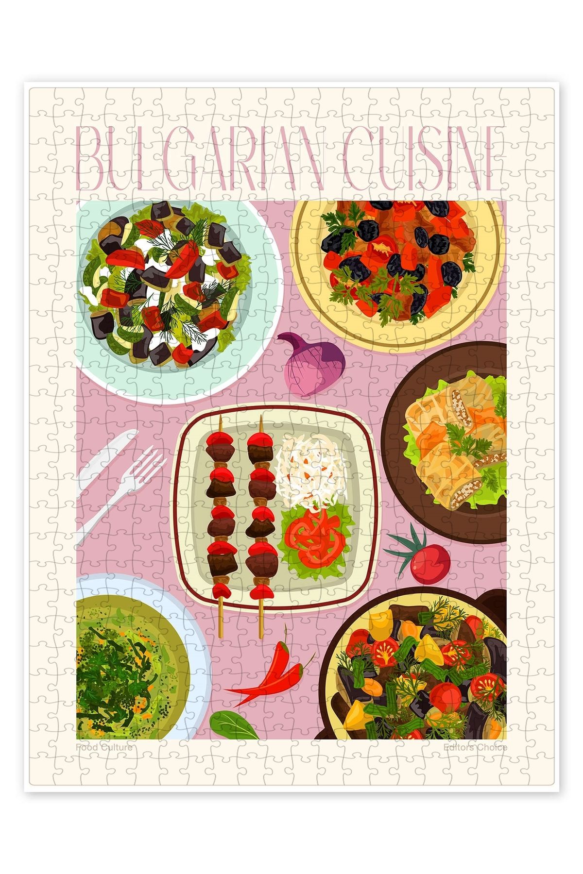 Jeronkarji Geleneksel Yemek - Bulgar Mutfağı 500 Parça Puzzle Yapboz Mutfak Temalı Yetişkinler için