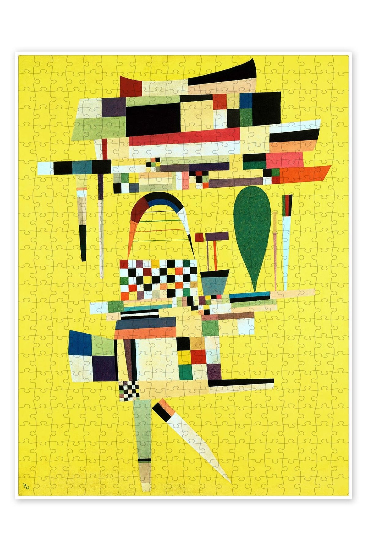 Jeronkarji Sarı kanvas 500 Parça Puzzle Yapboz Bohem Soyut Sanat Temalı