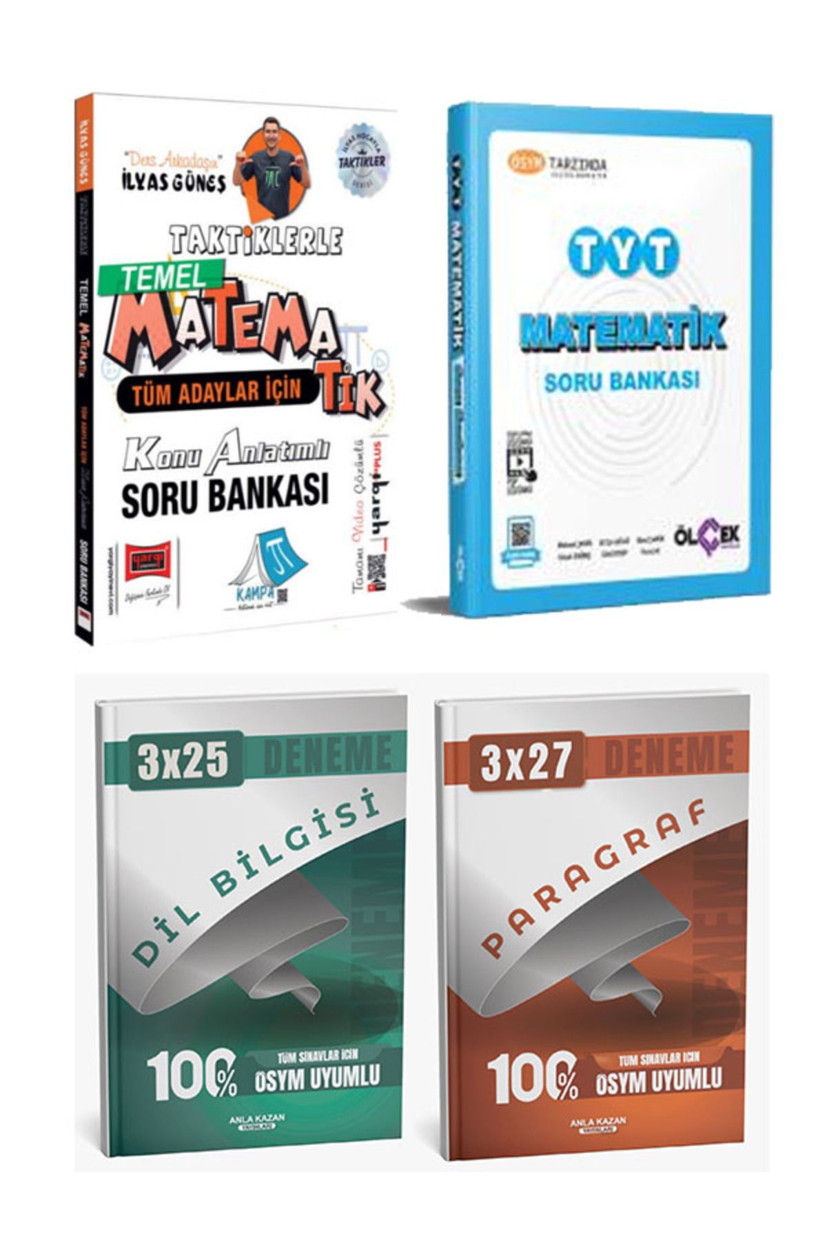 Anla Kazan Yayınları Yargı + Ölçek 2026 TYT Temel Matematik Soru Bankası ve Anla Kazan Deneme Seti 4 lü