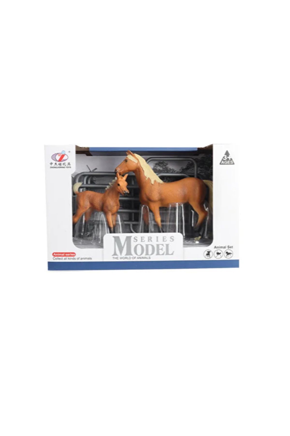 swilex Model Hayvan Seti At ve Tay Kahverengi