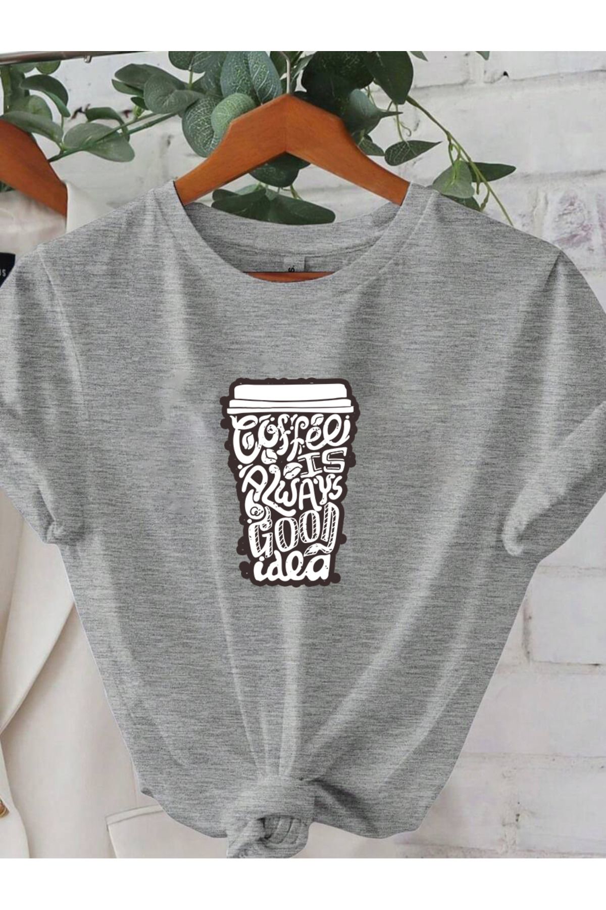 uyguntarz Unisex Kahve Severlere Özel Tasarım Basklı Tshirt