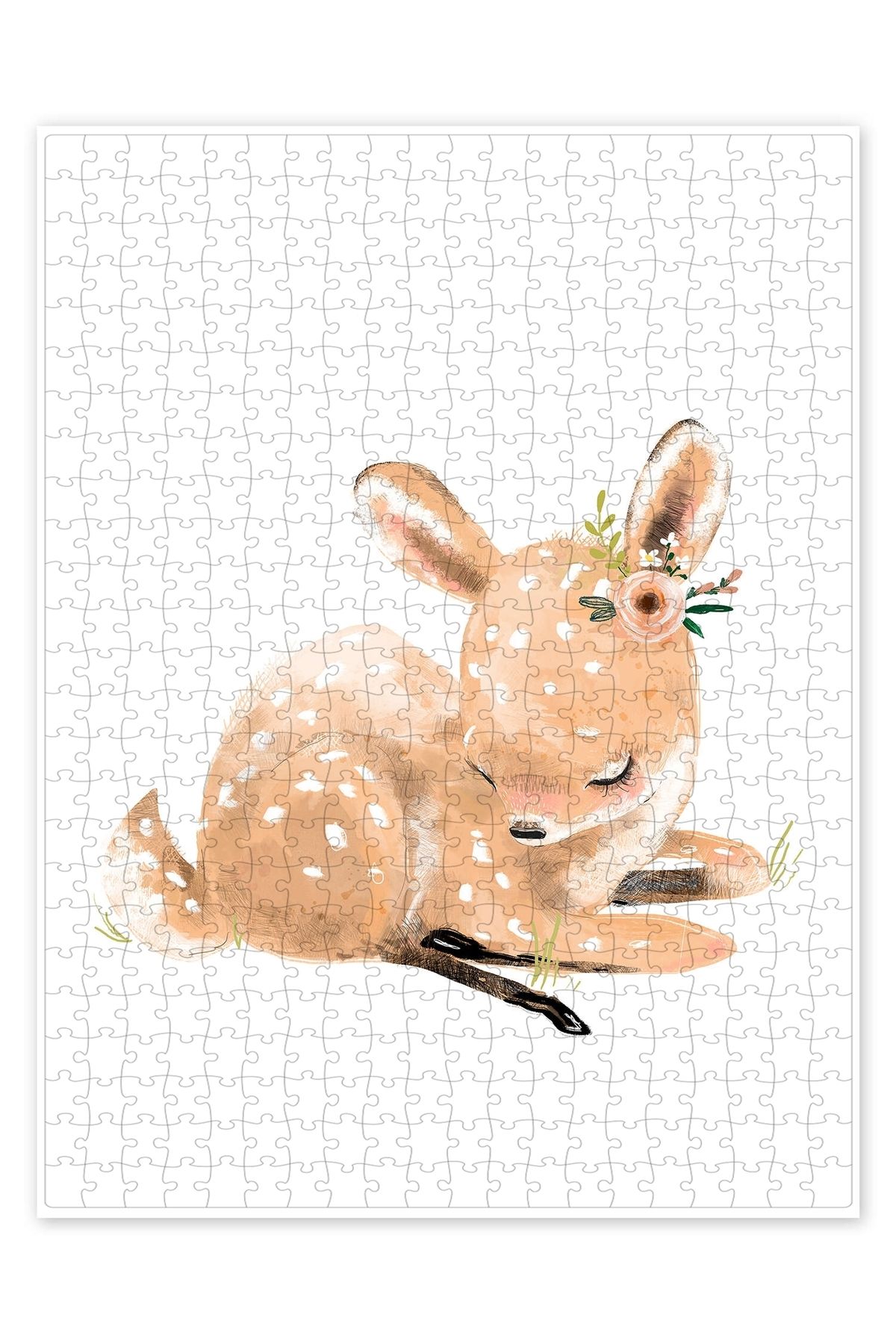 Jeronkarji Uyuyan Fawn 500 Parça Puzzle Yapboz Çocuklar için Neşeli Hayvan Temalı