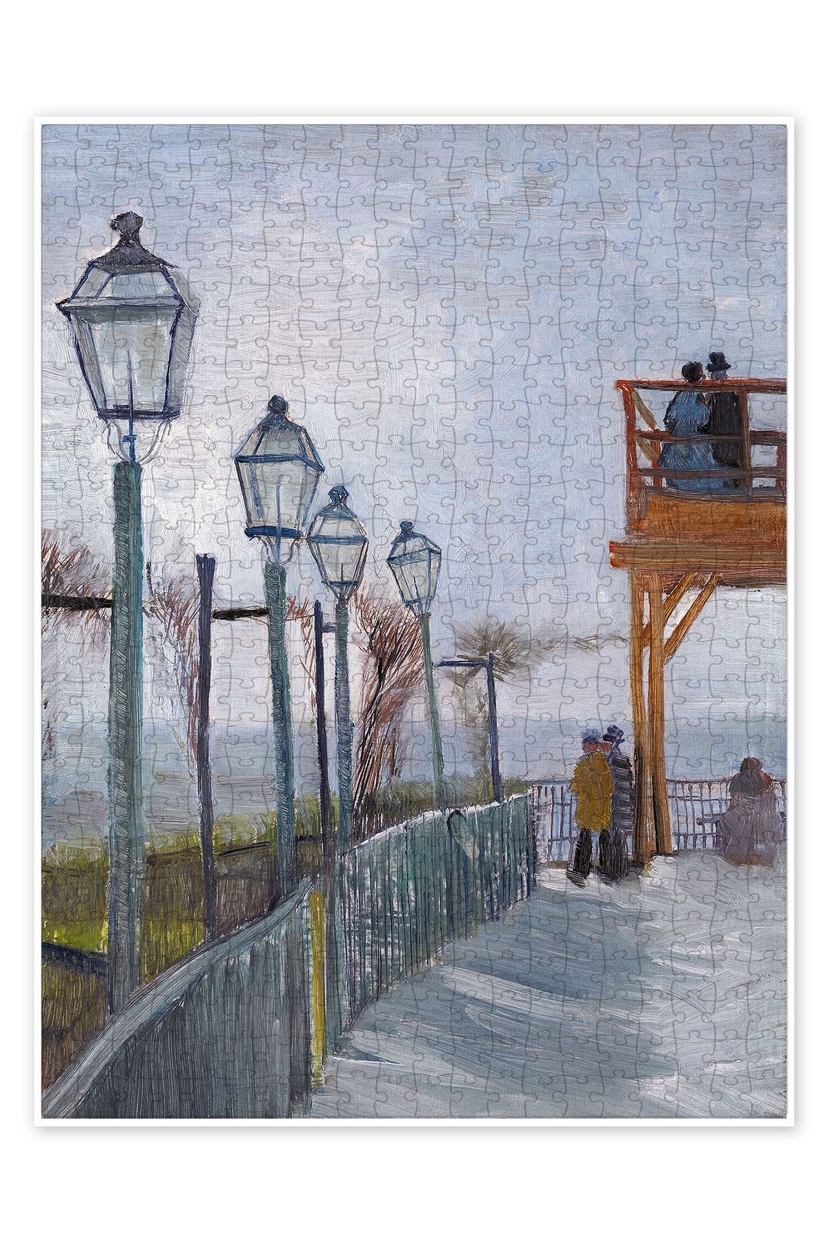 Jeronkarji Moulin de Blute-Fin, Montmartre (1887) 500 Parça Puzzle Yapboz Şehir Manzara Temalı Hobilik